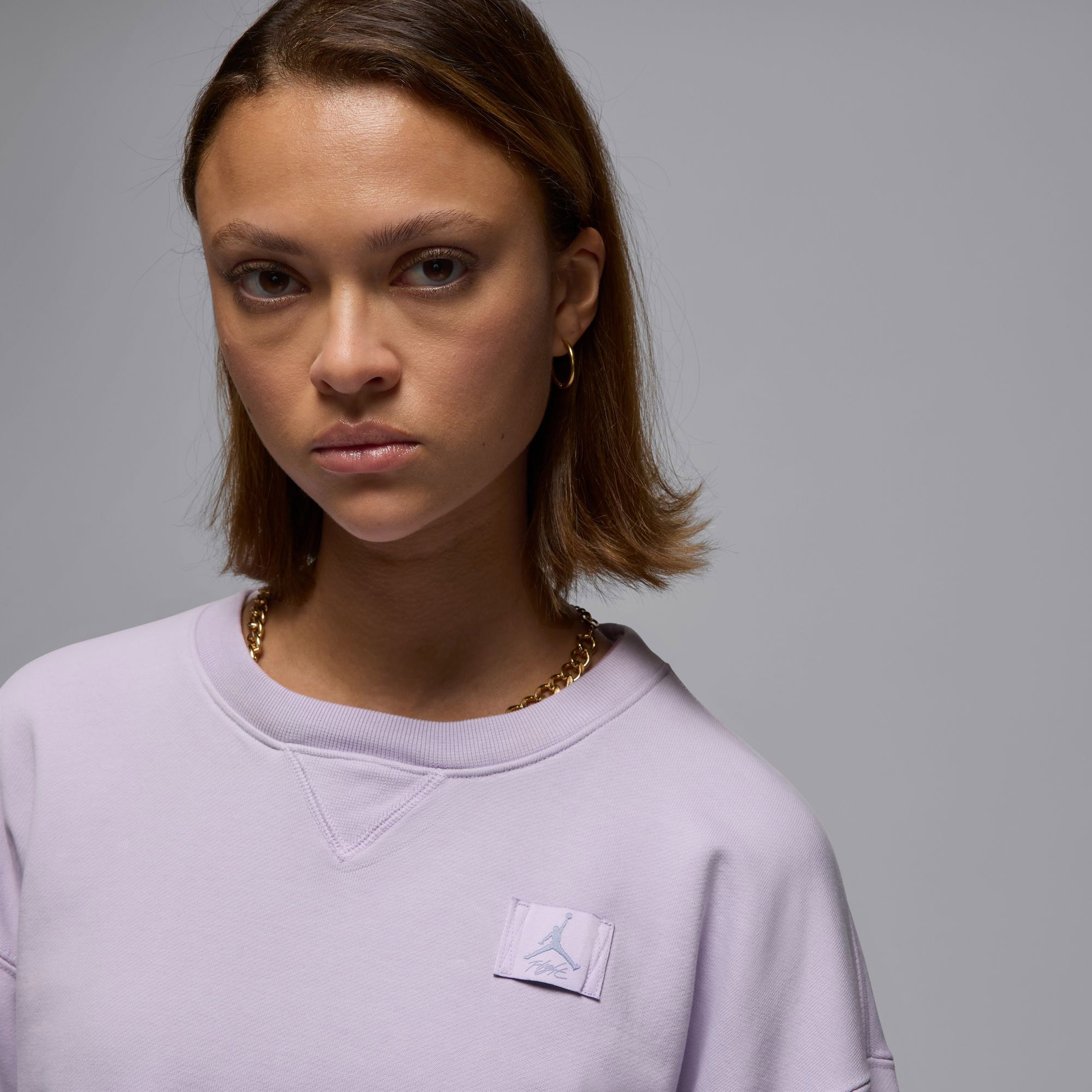 Jordan Fligth Fleece Ft Crew Kadın Mor Sweatshirt