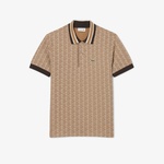 Erkek Classic Fit Monogram Kahverengi Polo