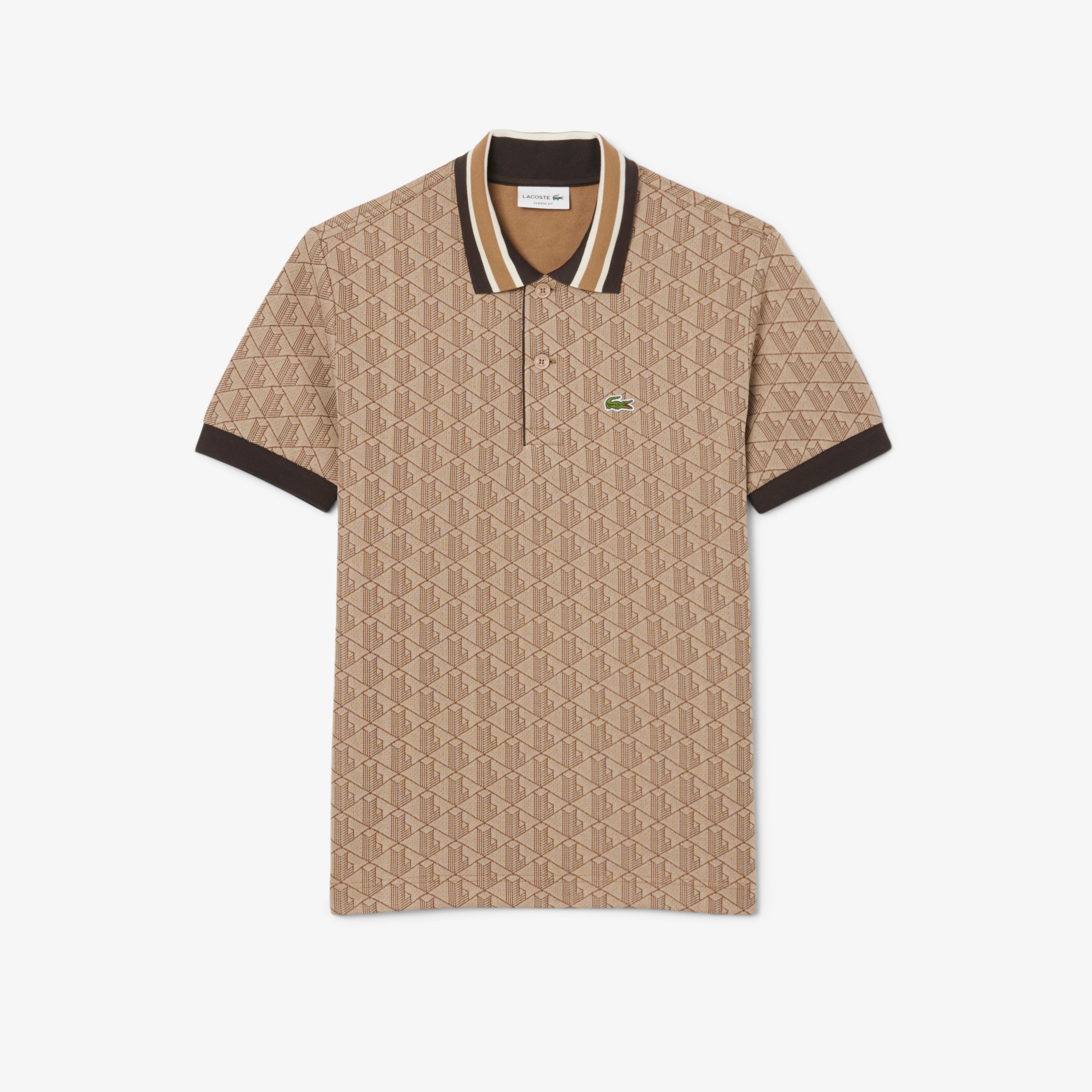 Lacoste Monogram Erkek Kahverengi Polo