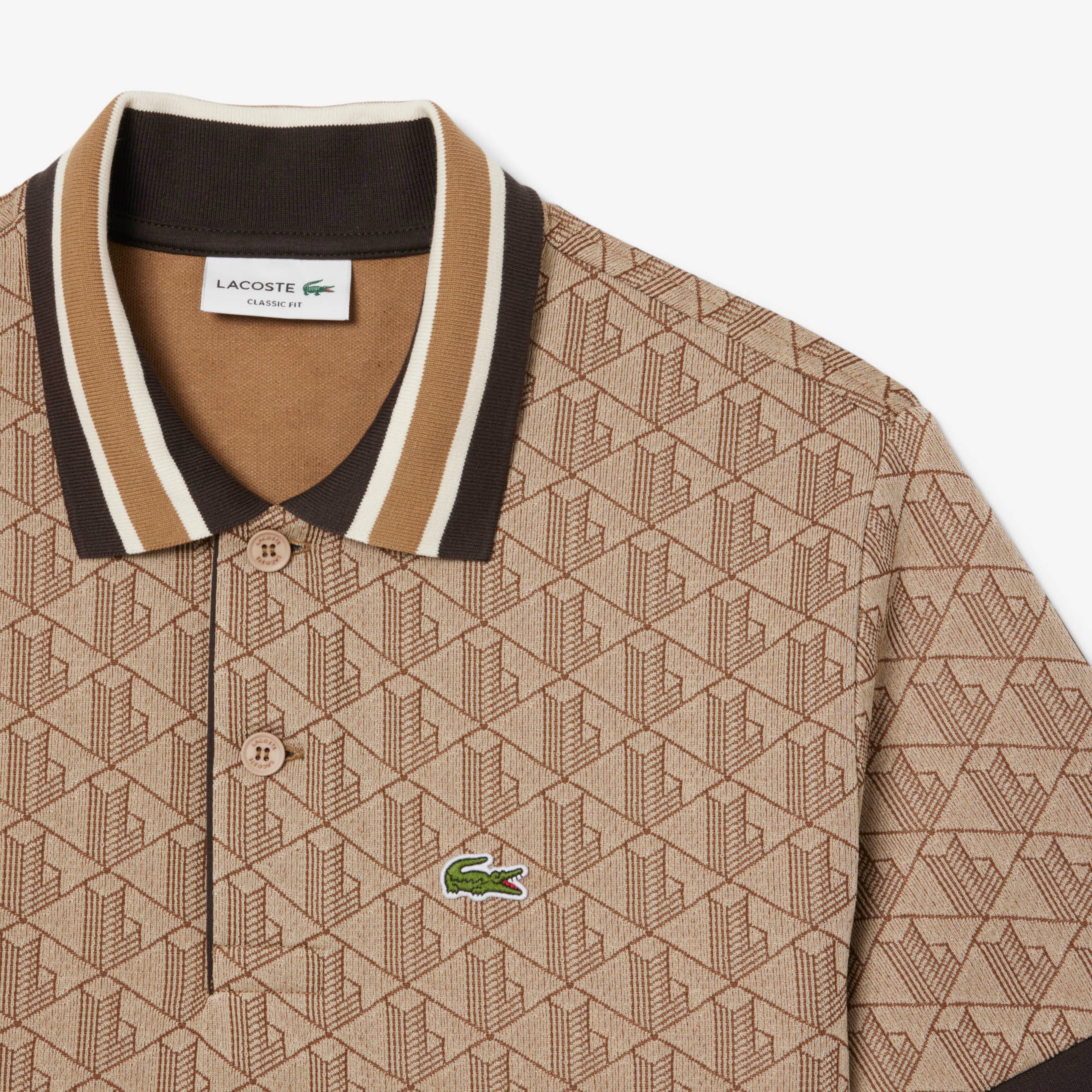 Lacoste Monogram Erkek Kahverengi Polo