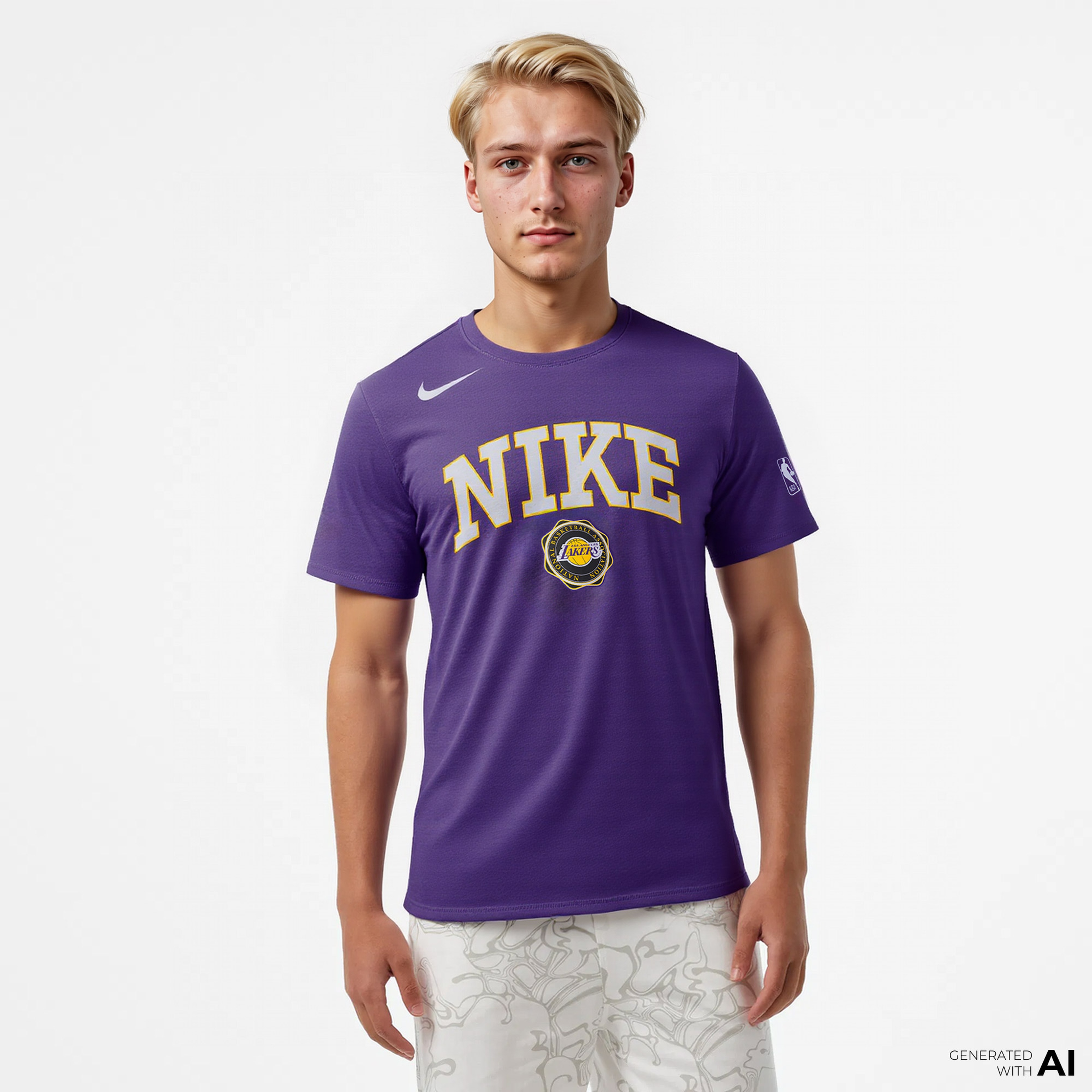Nike Nba Los Angeles Lakers Erkek Mor T-Shirt