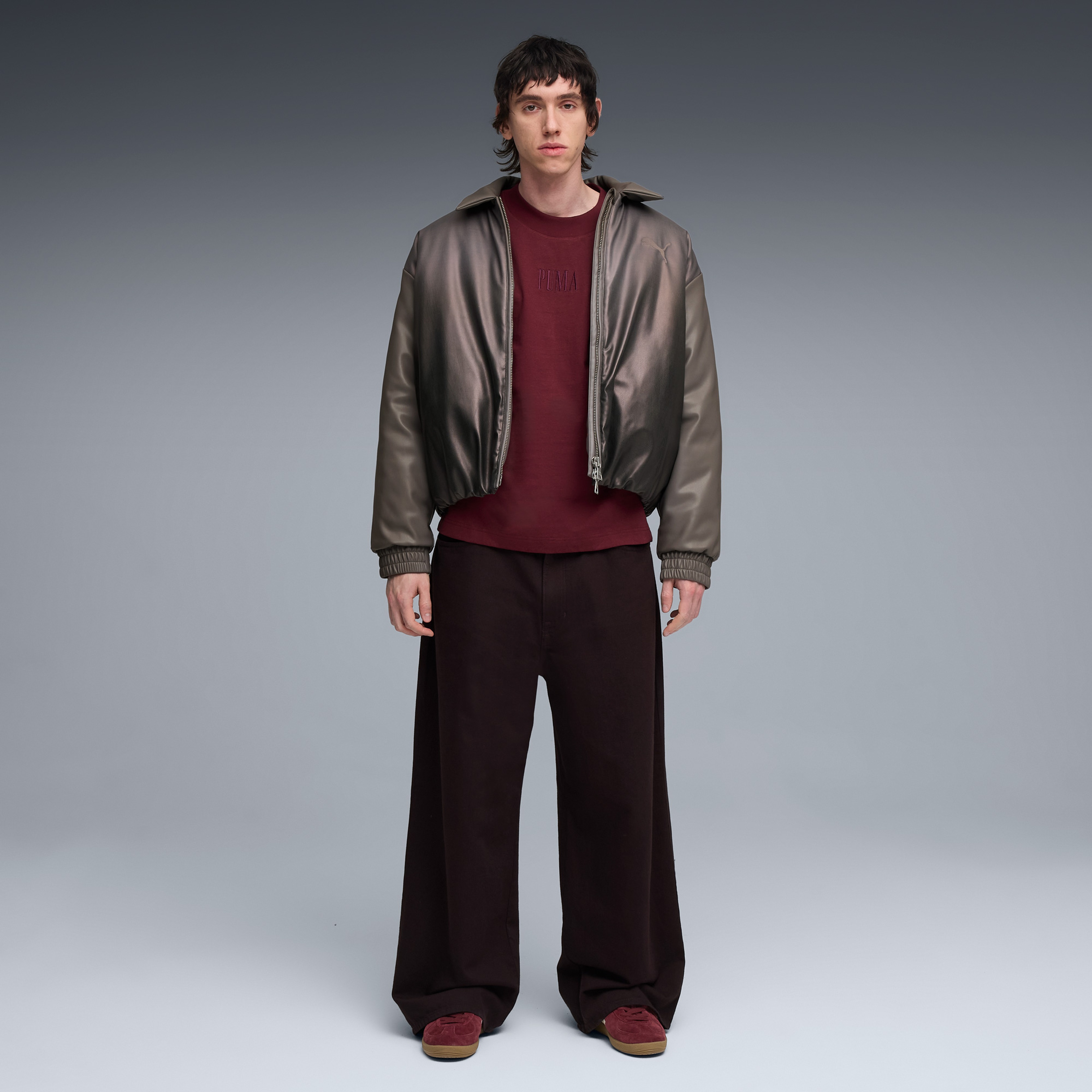 Puma Essentials Graphic Boxy Unisex Bordo T-Shirt