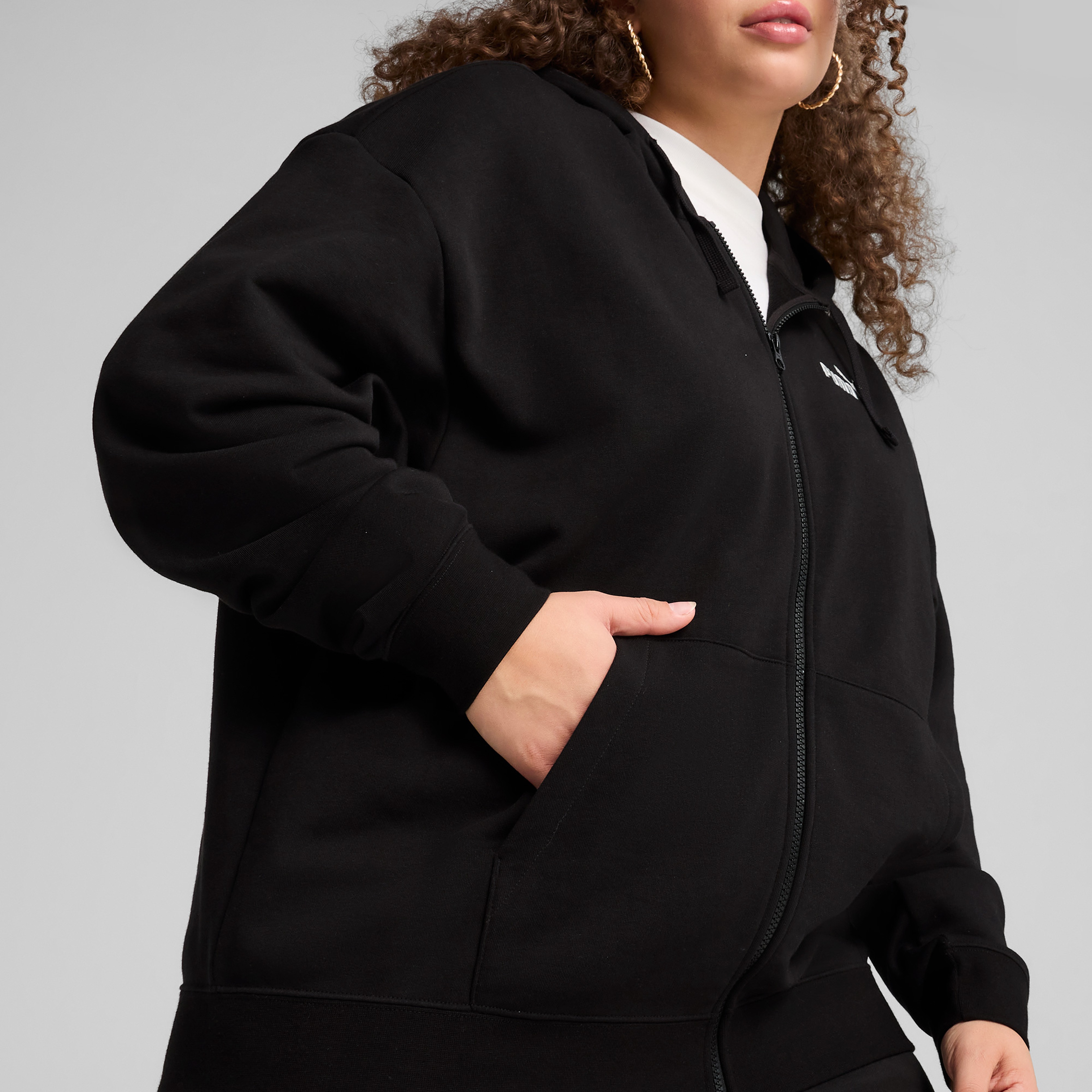 Puma Ess Comfort Full-Zip Kadın Siyah Eşofman Üstü
