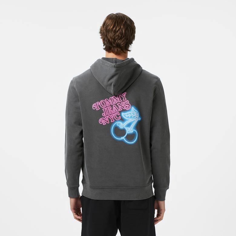 Tommy Hilfiger Back Logo Erkek Gri Sweatshirt