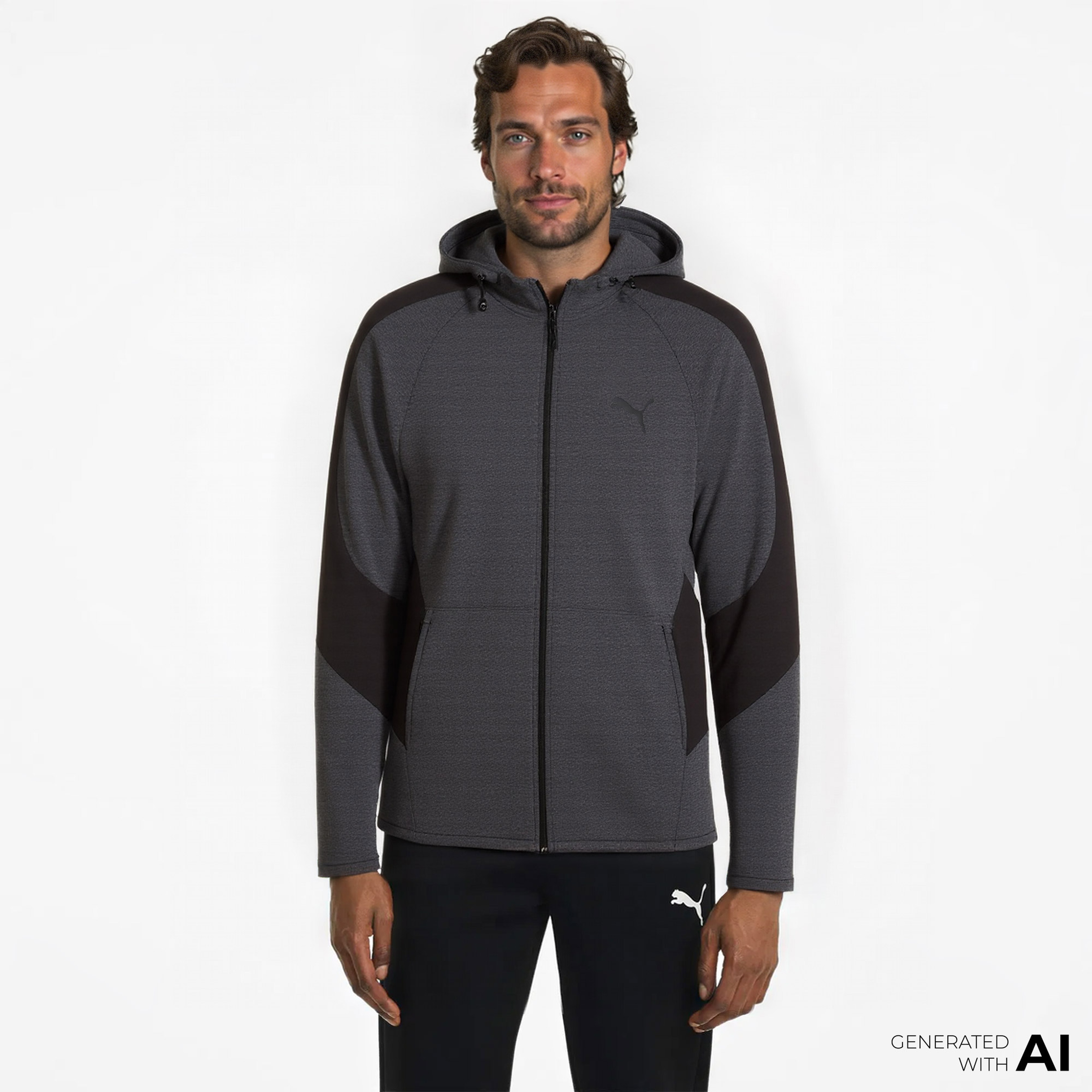 Puma Evostripe Core Fz Erkek Gri Eşofman Üstü
