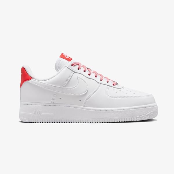 Nike Air Force 1 '07 Low 'Red Laces' Kadın Beyaz Sneaker