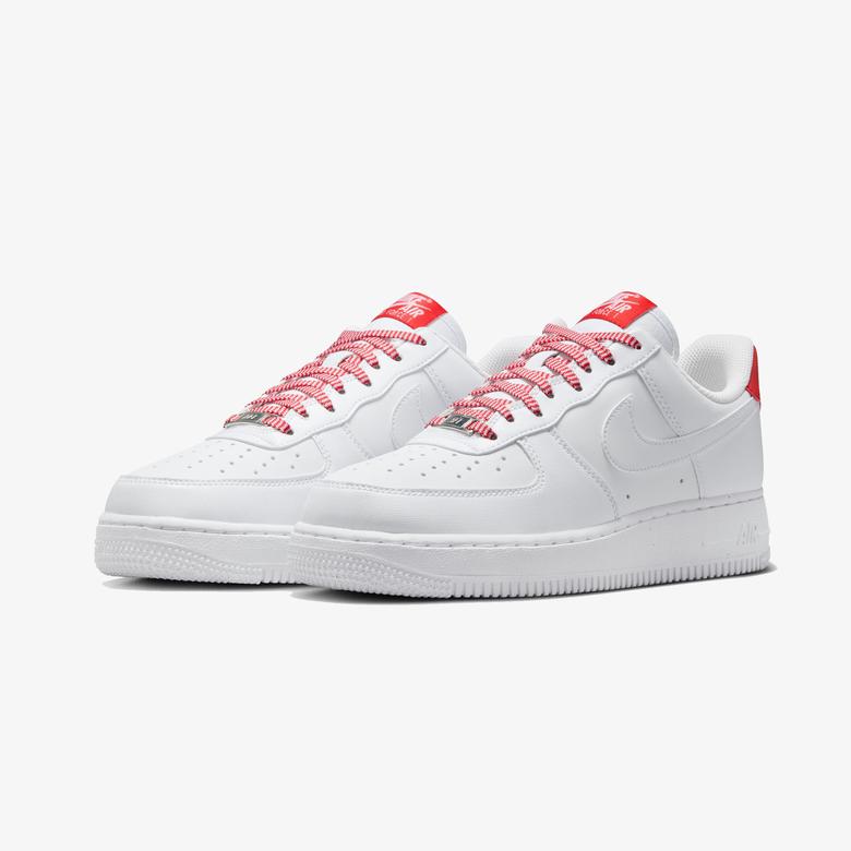 Nike Air Force 1 '07 Low 'Red Laces' Kadın Beyaz Sneaker