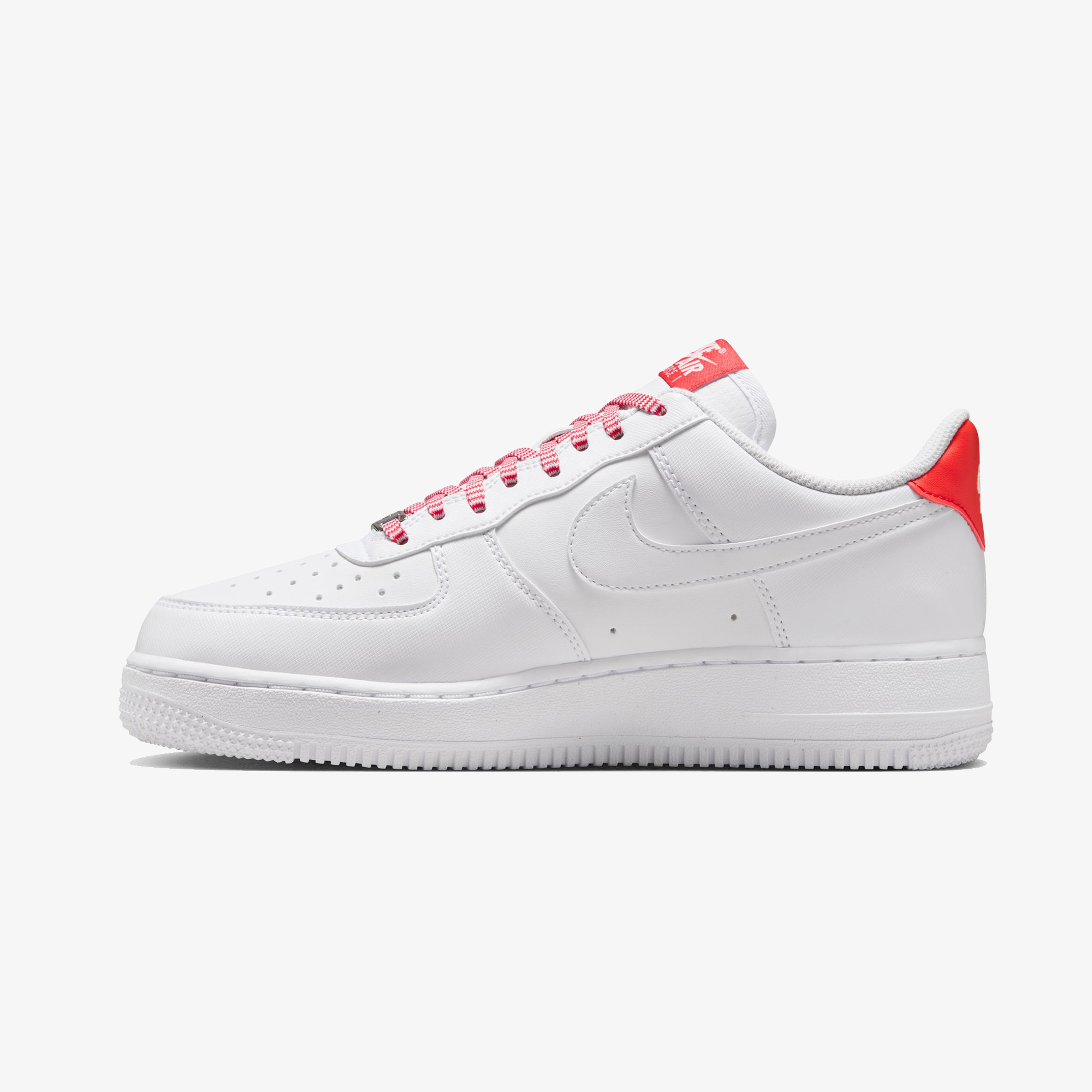 Nike Air Force 1 '07 Low 'Red Laces' Kadın Beyaz Sneaker