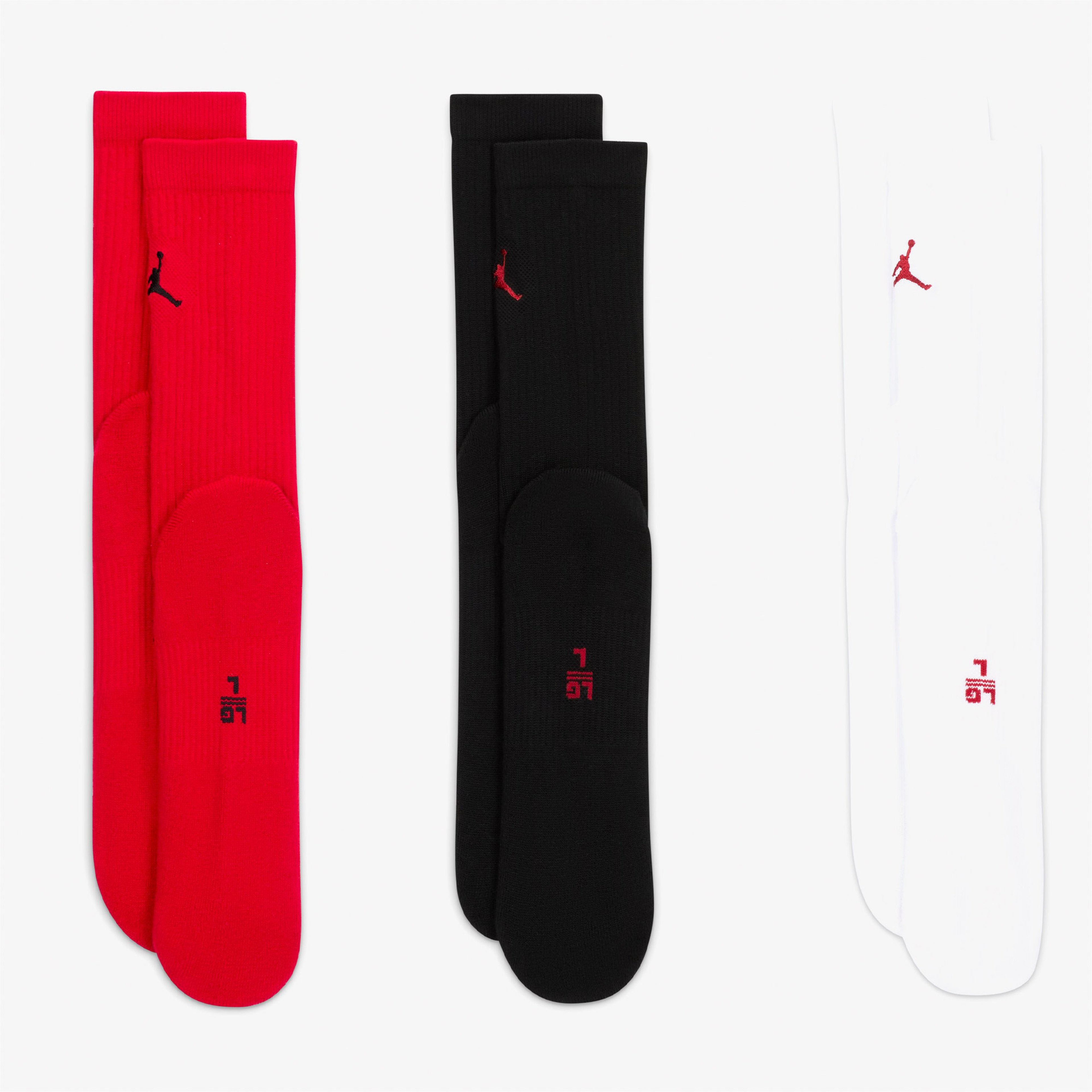 Nike Jordan Everyday Crew Unisex Kırmızı 3lü Çorap