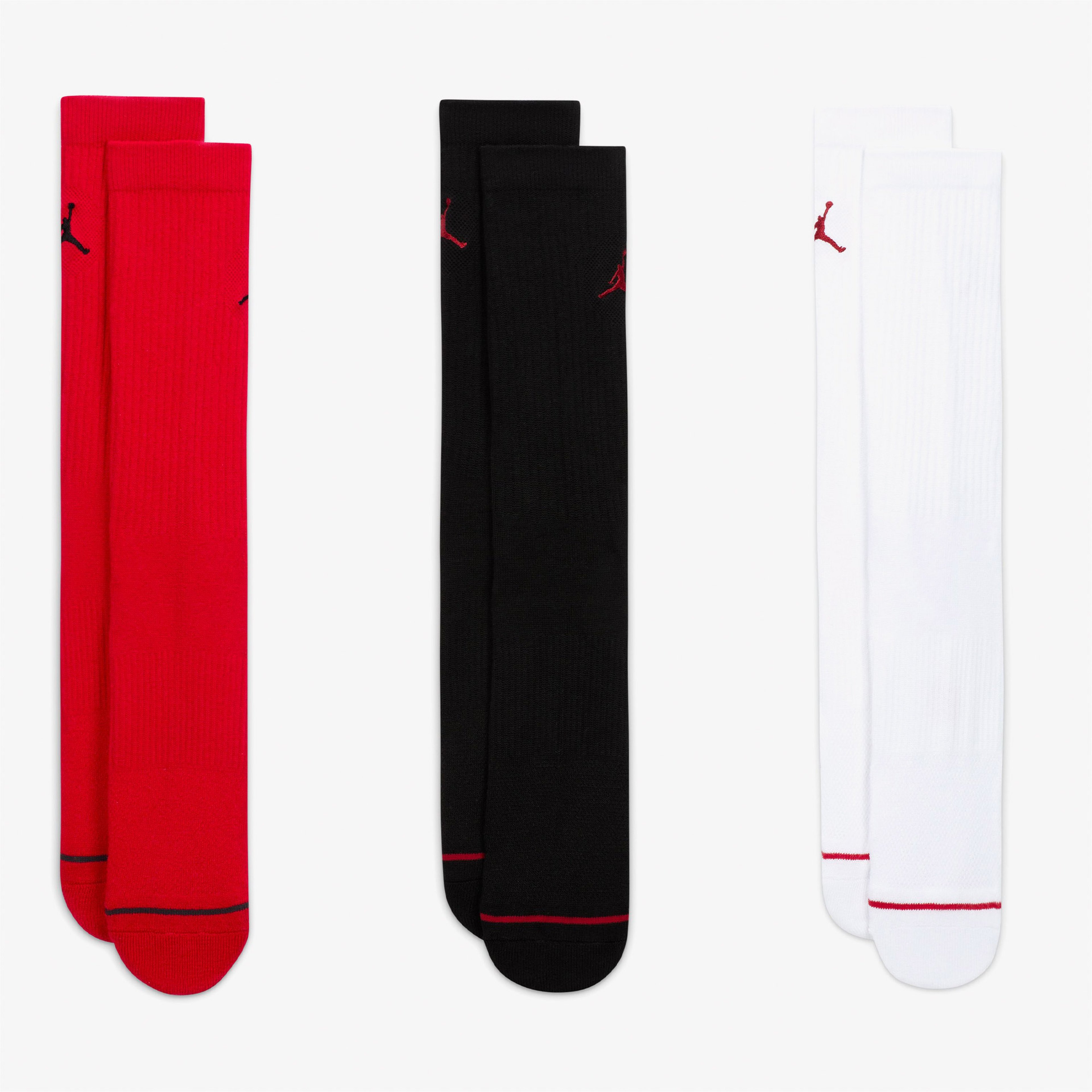 Nike Jordan Everyday Crew Unisex Kırmızı 3lü Çorap