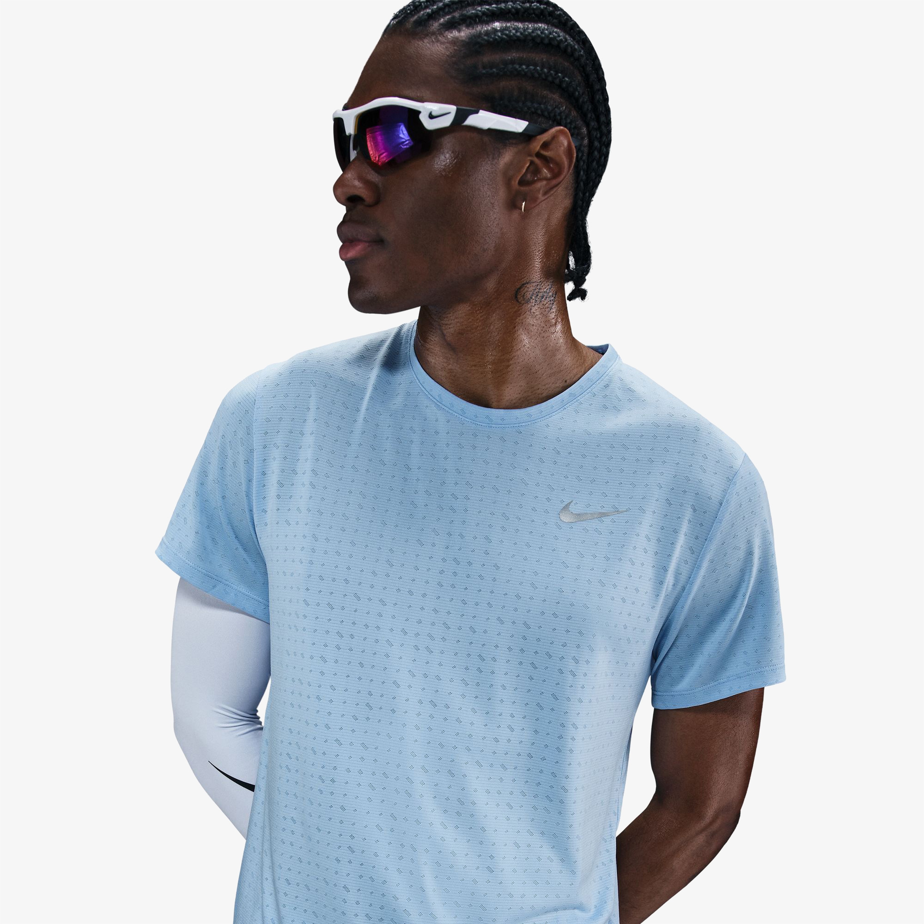 Nike Miler Breathe Erkek Mavi Koşu T-Shirt