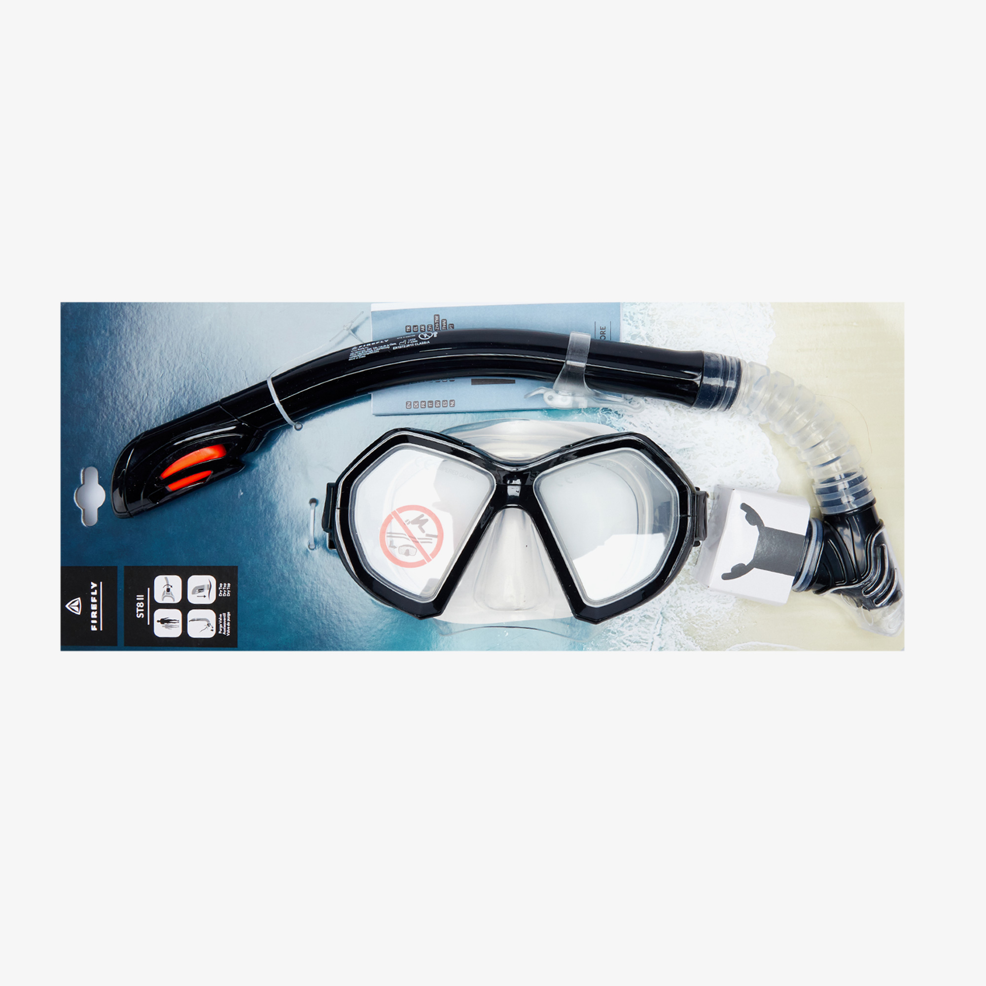 Firefly ST8 II Unisex Siyah Şnorkel Seti