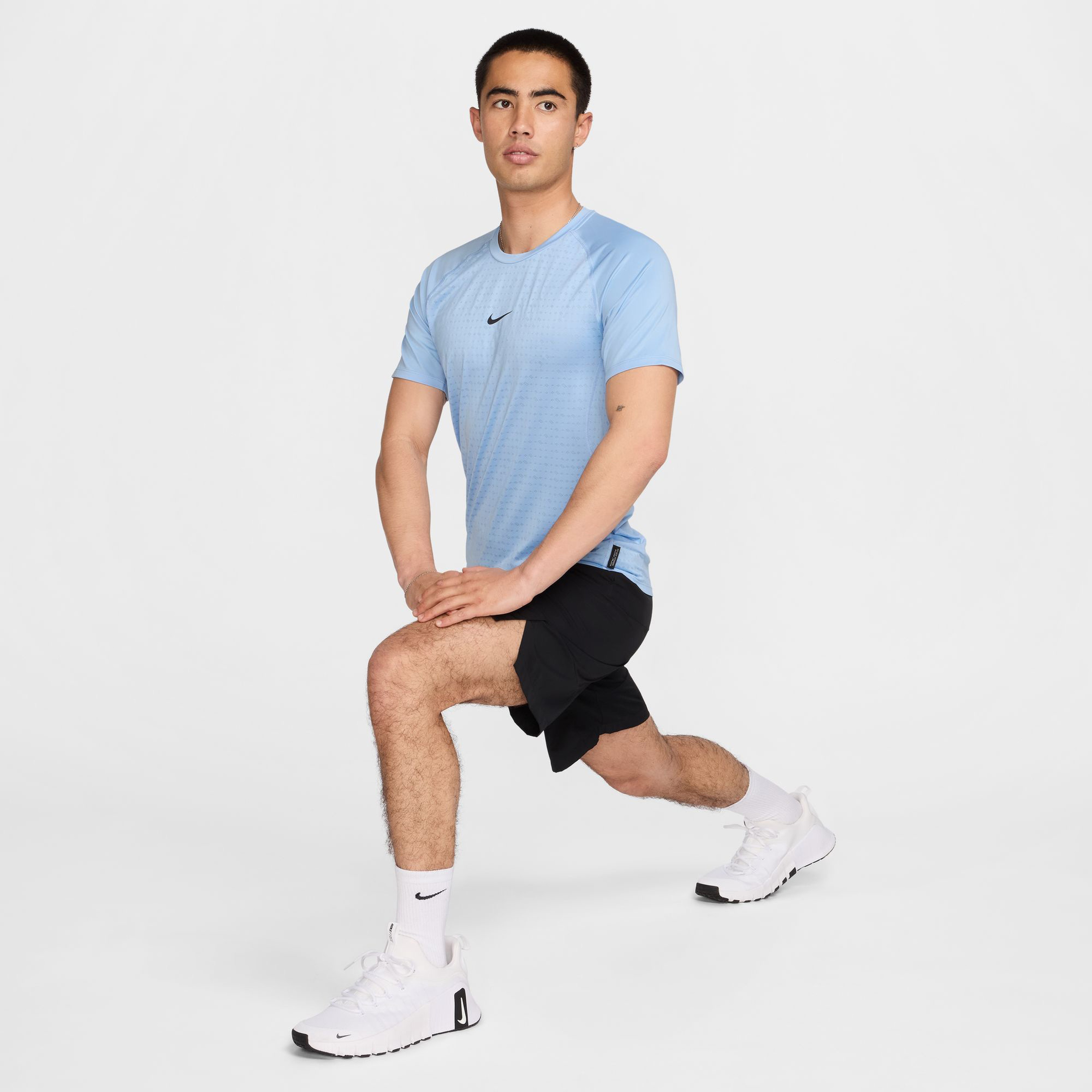 Nike Pro Breathe Erkek Mavi Antrenman T-Shirt