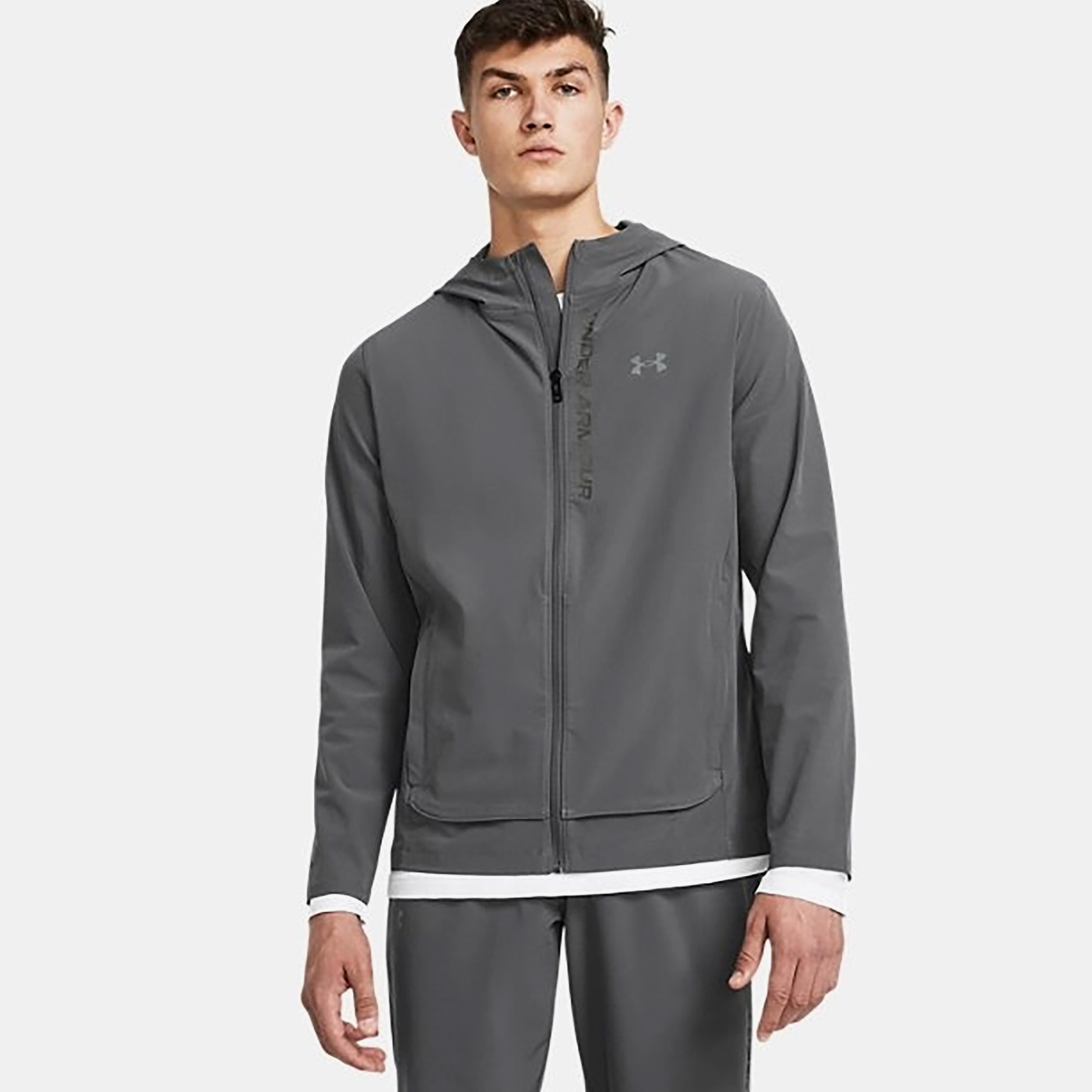 Under Armour Outrun The Erkek Gri Koşu Ceketi