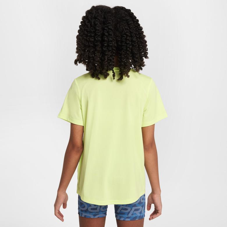 Nike One Fitted Çocuk Sarı Antrenman T-Shirt