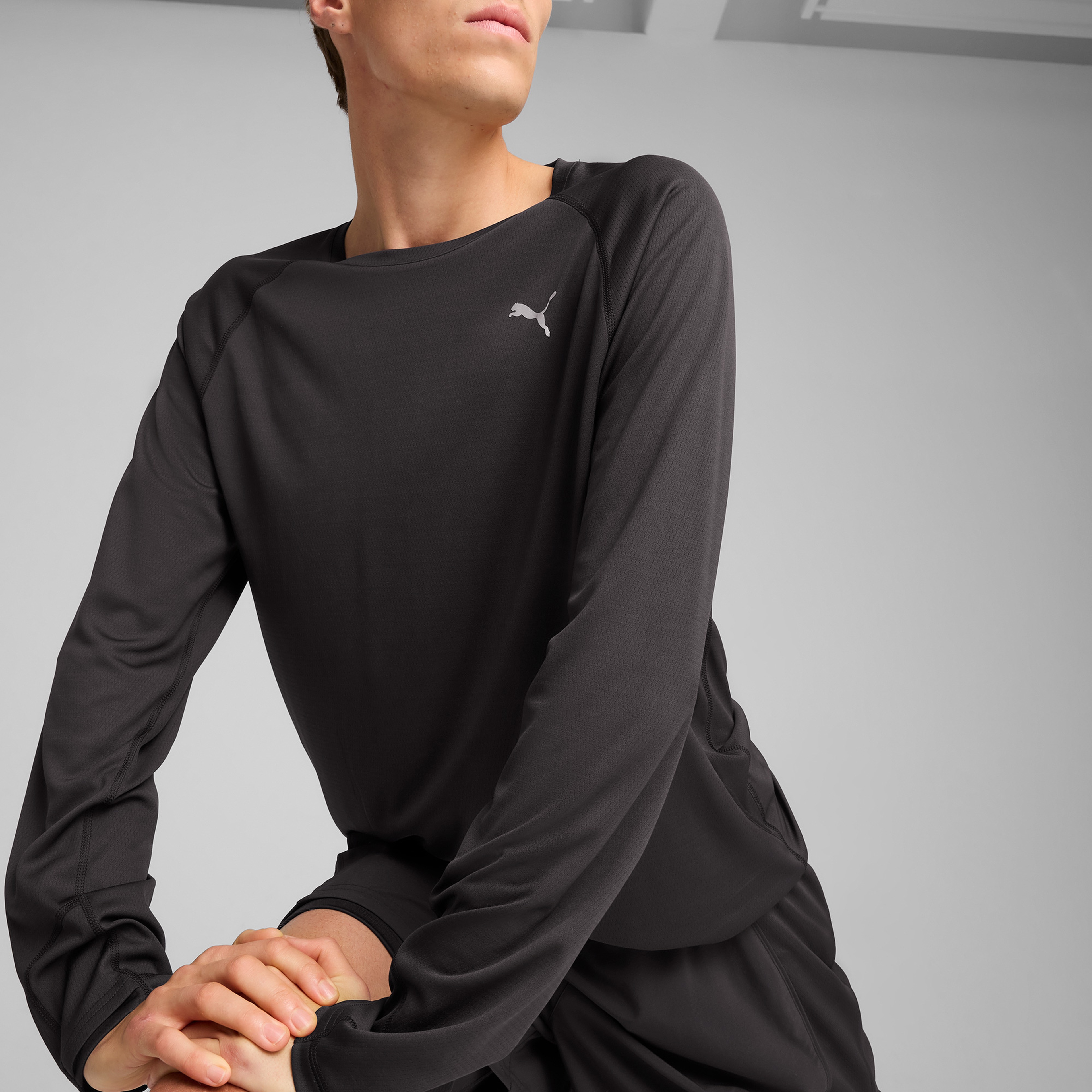 Puma Run Velocity Ls (Poly) Erkek Siyah T-Shirt