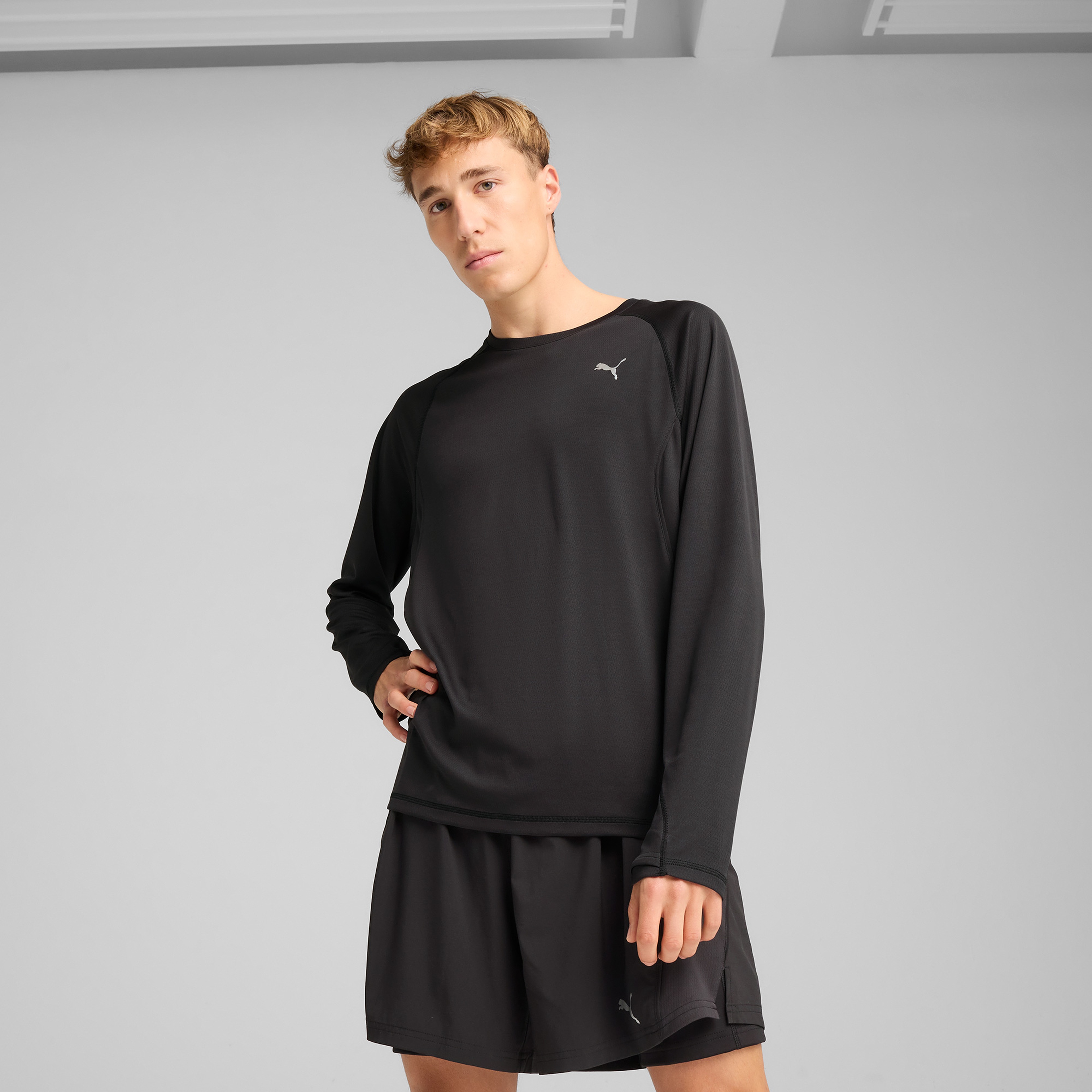 Puma Run Velocity Ls (Poly) Erkek Siyah T-Shirt