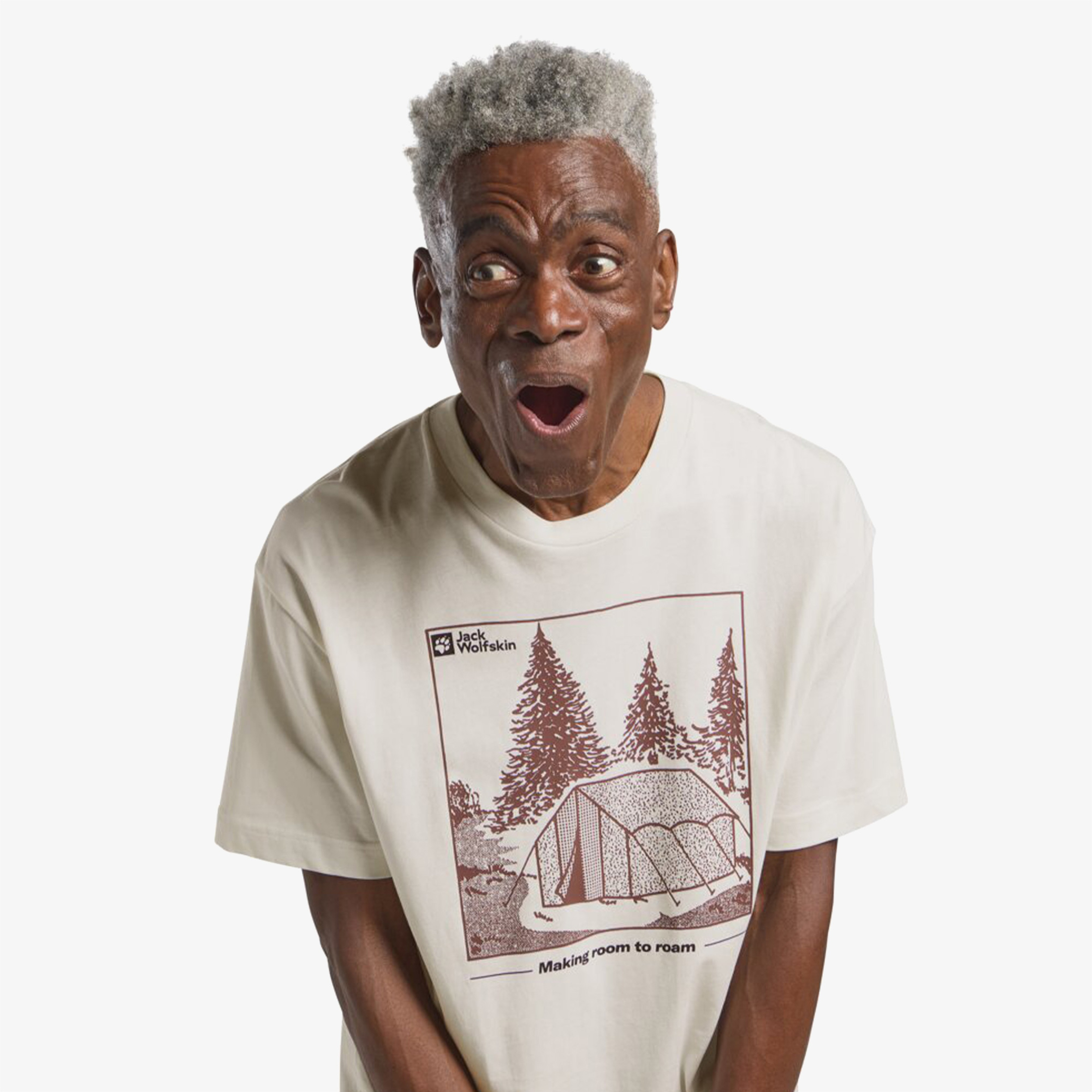 Jack Wolfskin Freeroamer  Erkek Beyaz T-Shirt