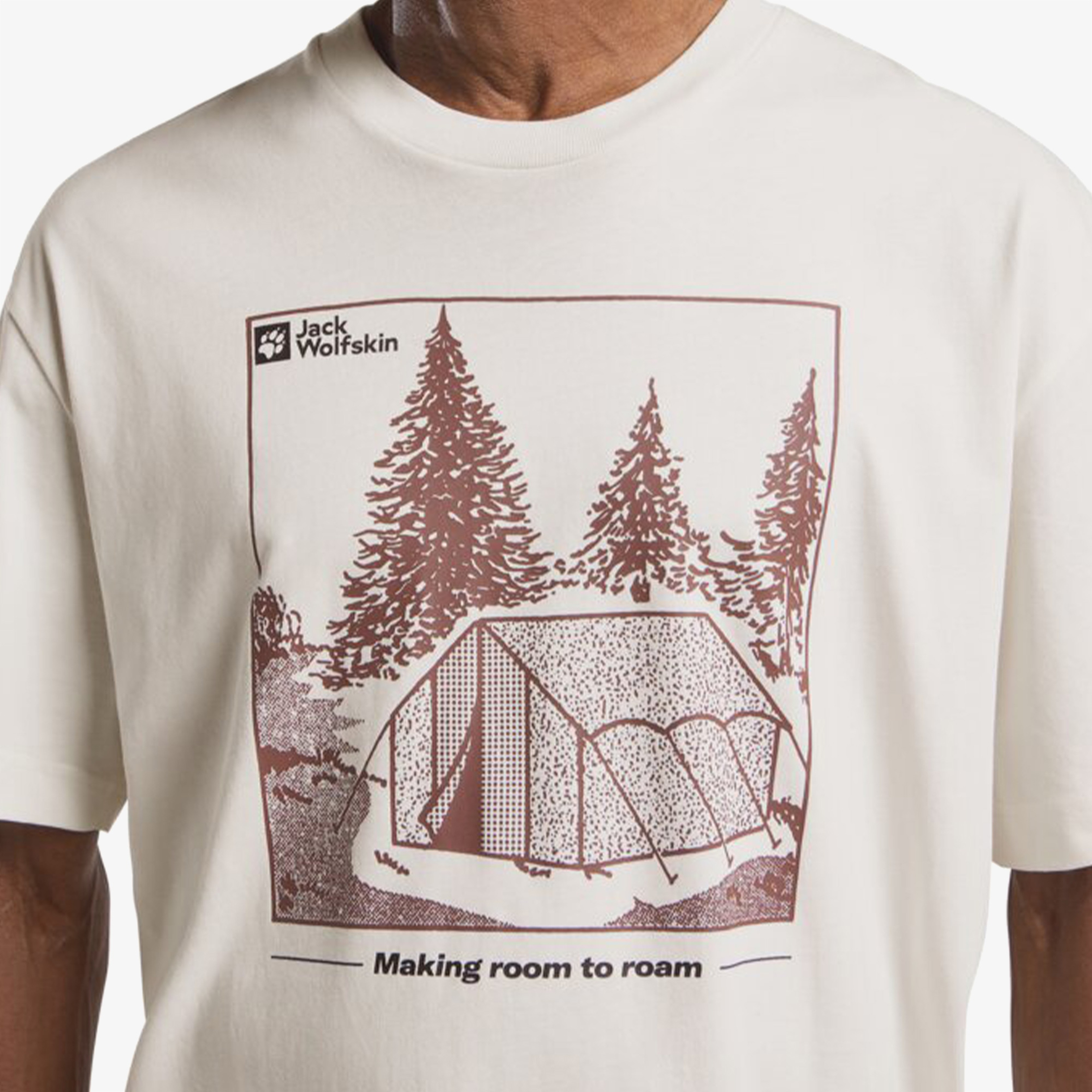 Jack Wolfskin Freeroamer  Erkek Beyaz T-Shirt