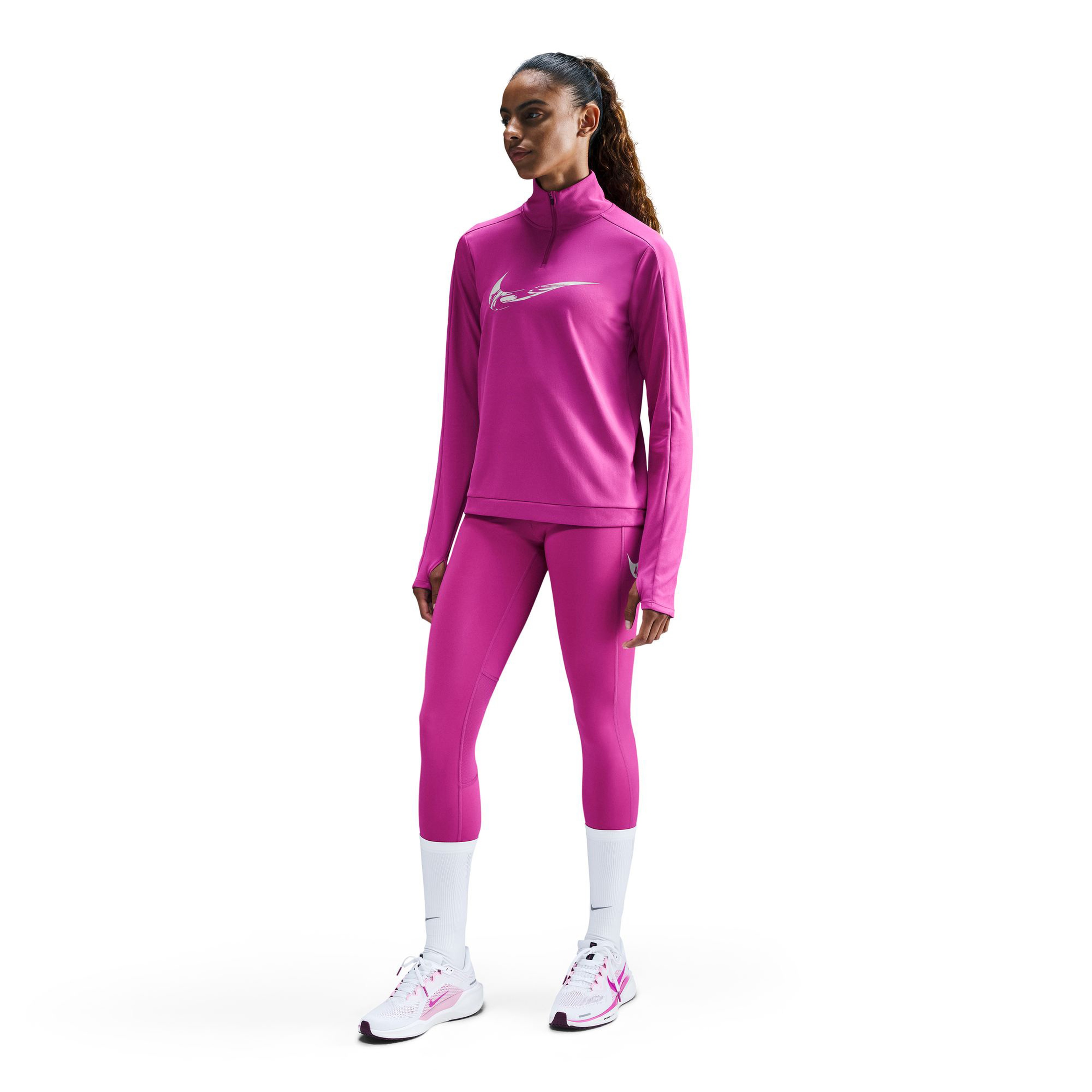 Nike Swoosh Hbr Hz Mid Kadın Mor Koşu Sweatshirt