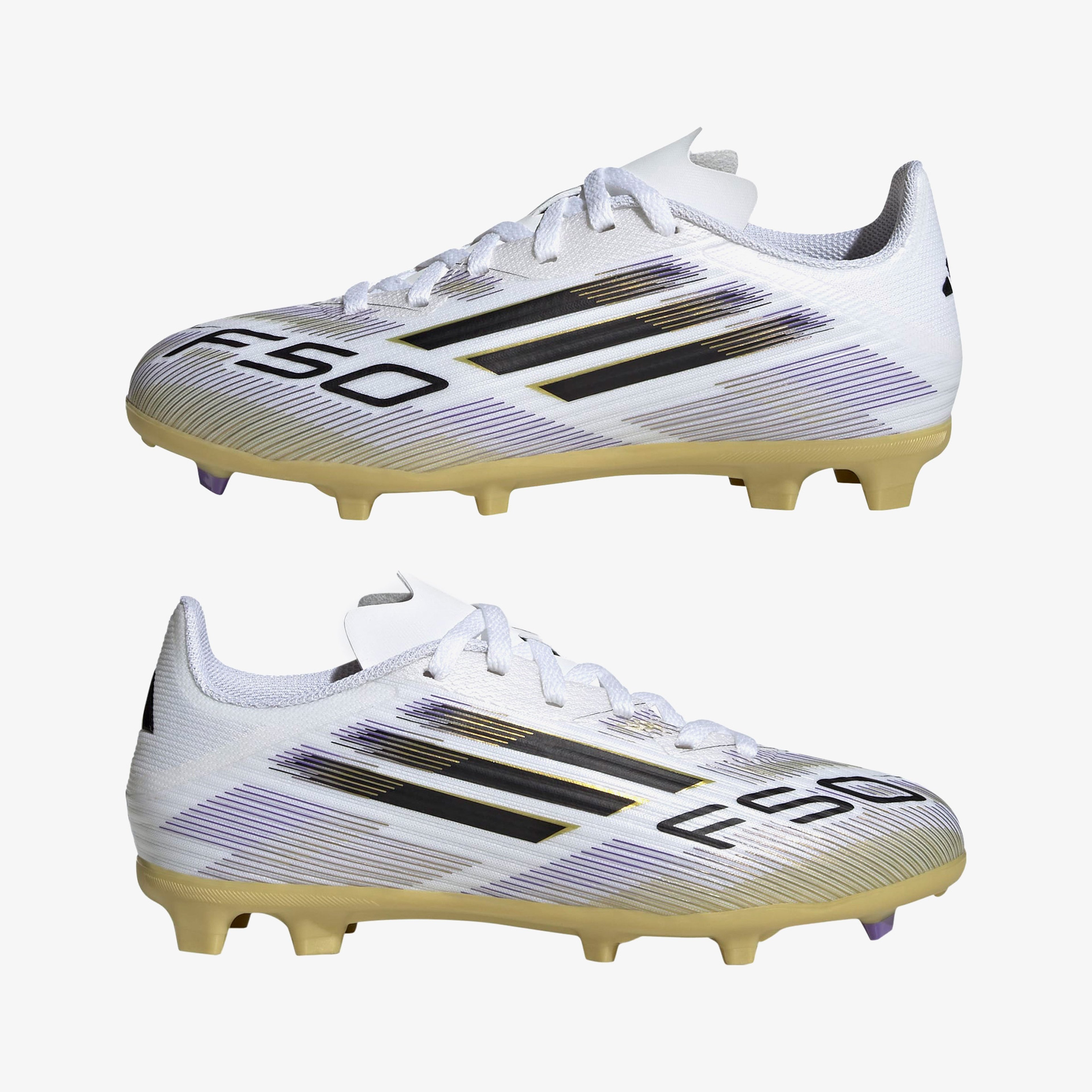 adidas F50 League Firm-Multi Ground Çocuk Beyaz Çim Saha Kramponu