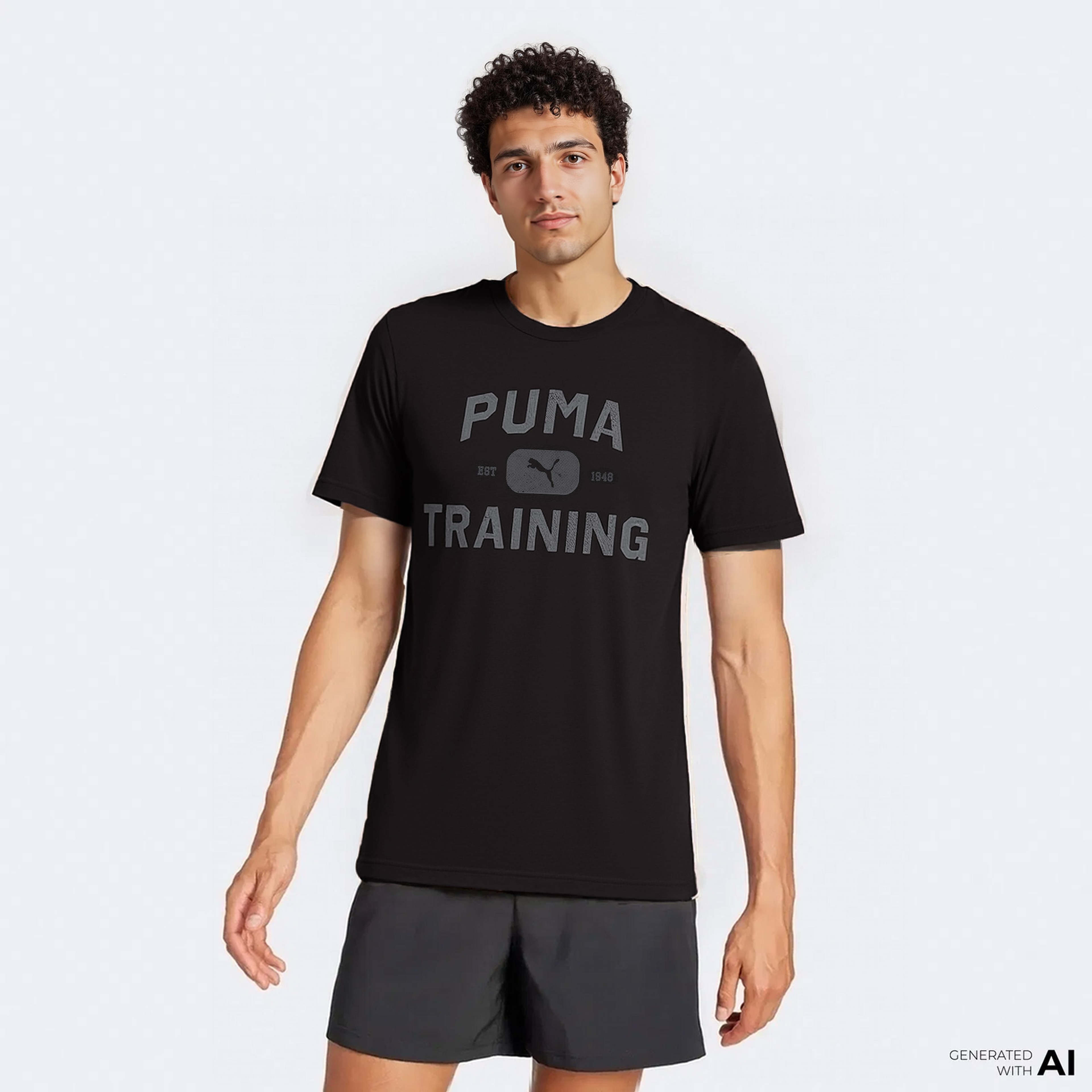 Puma Graphics Train Logo Rlxd T Erkek Siyah Antrenman T-Shirt