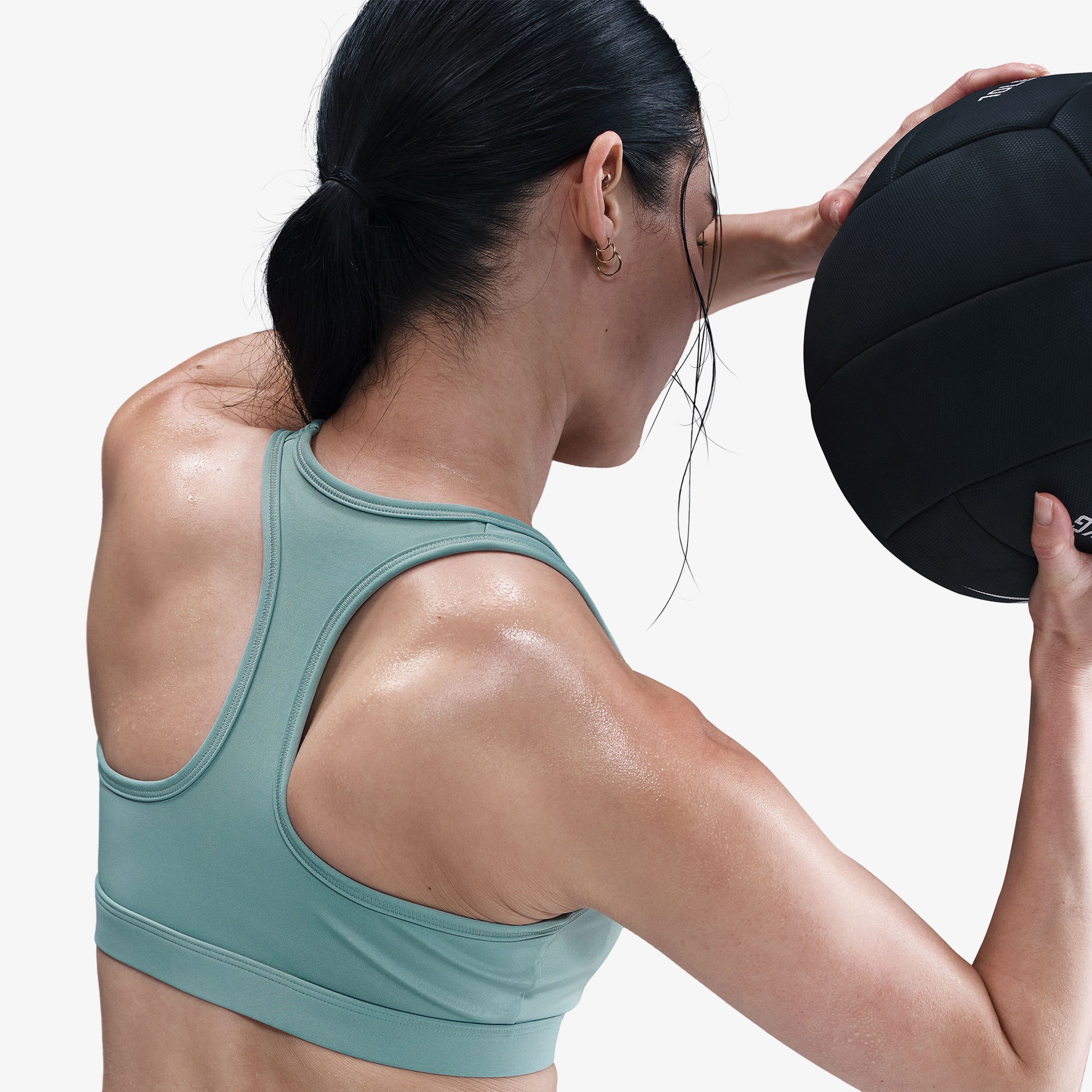 Nike Swoosh Medium Support Kadın Yeşil Bra