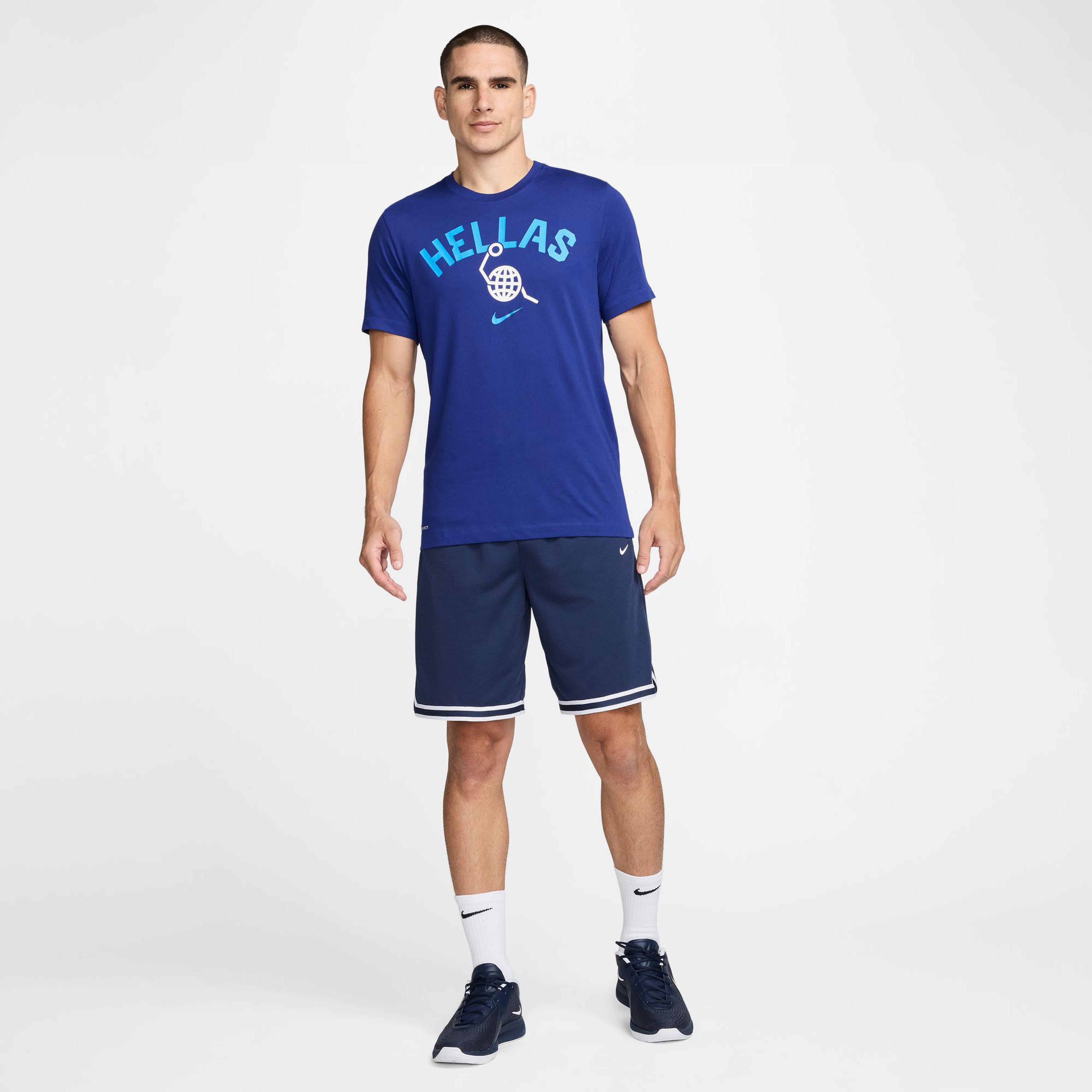 Nike Greece Erkek Lacivert Basketbol T-Shirt