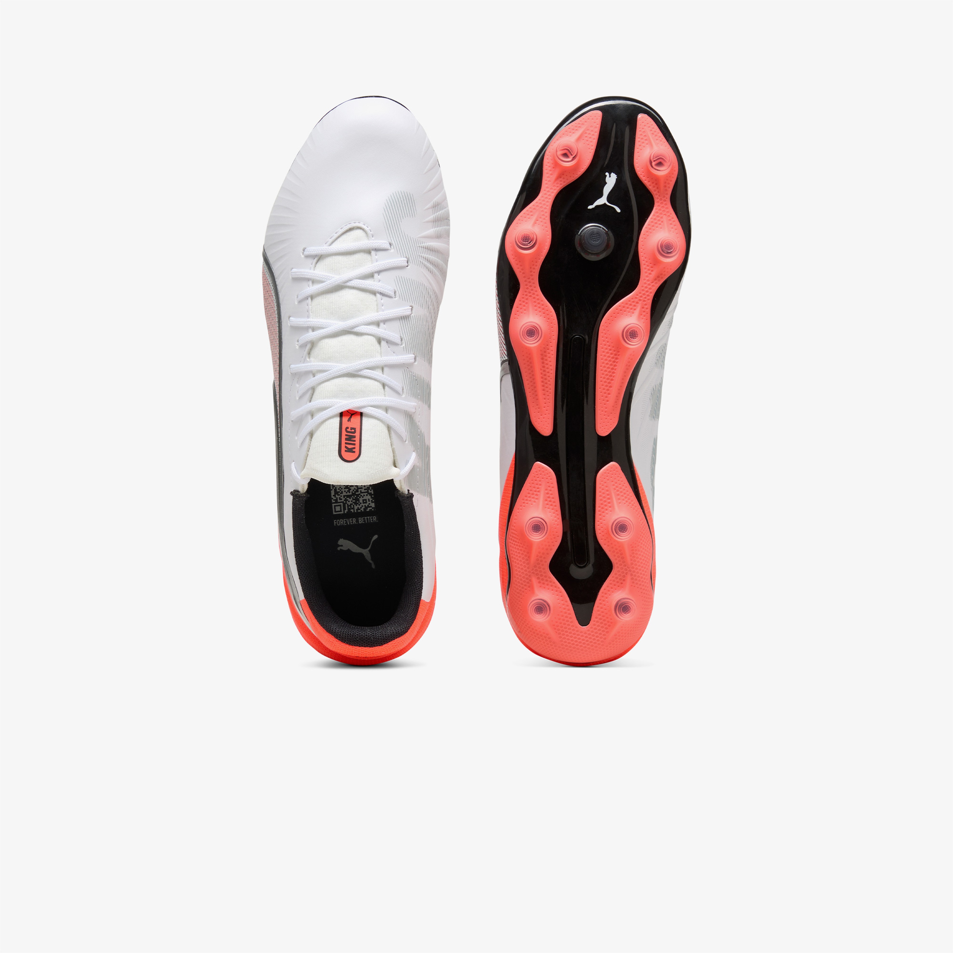 Puma King Match Fg-Ag Erkek Beyaz Çim Saha Kramponu