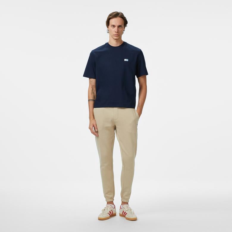 Tommy Jeans Flag Slim Fit Erkek Bej Eşofman Altı