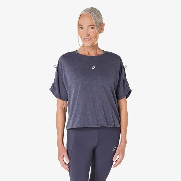 Asics Nagino Run Adjustable Ss Top Kadın Gri Koşu T-Shirt