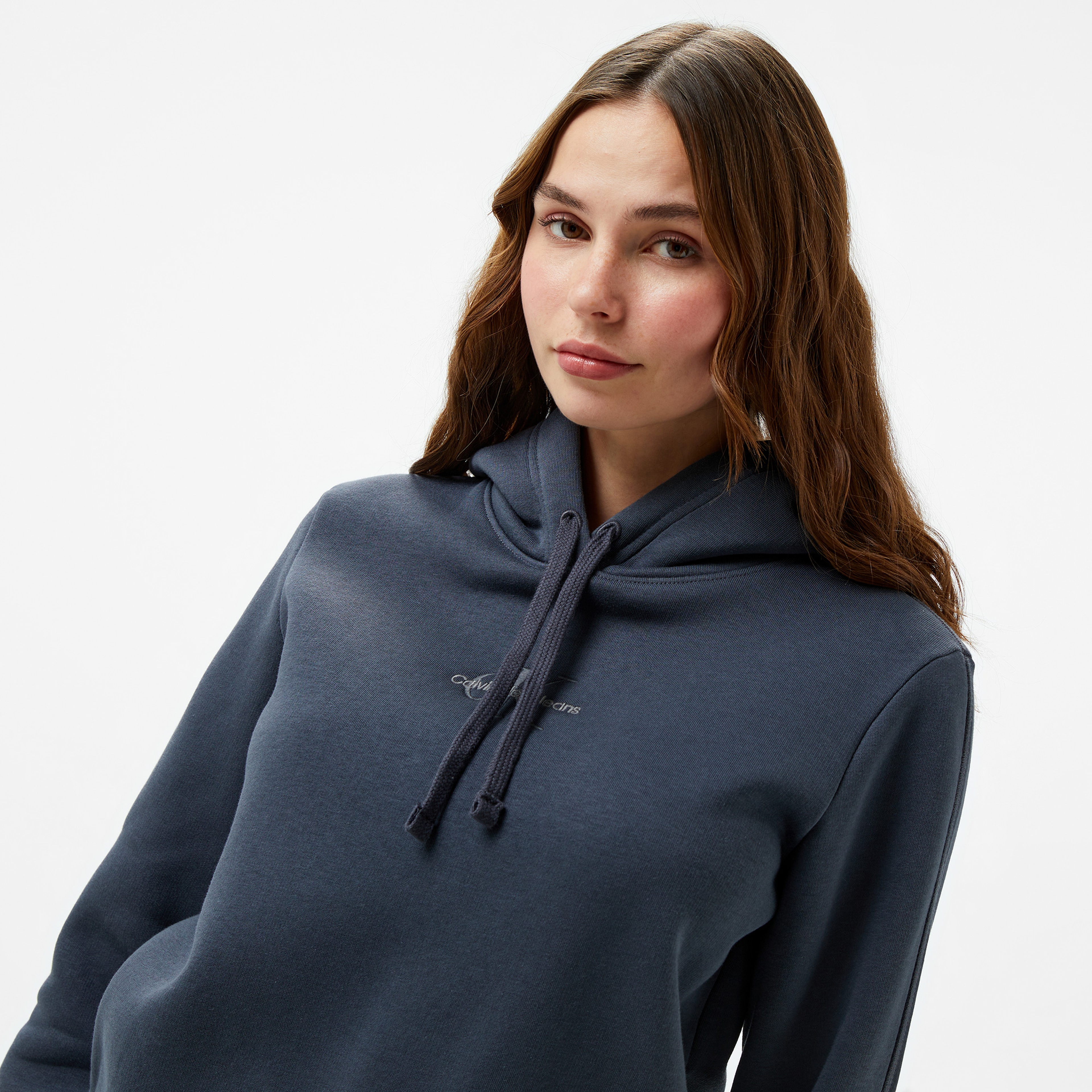 Calvin Klein Jeans Monologo Regular Kadın Siyah Hoodie