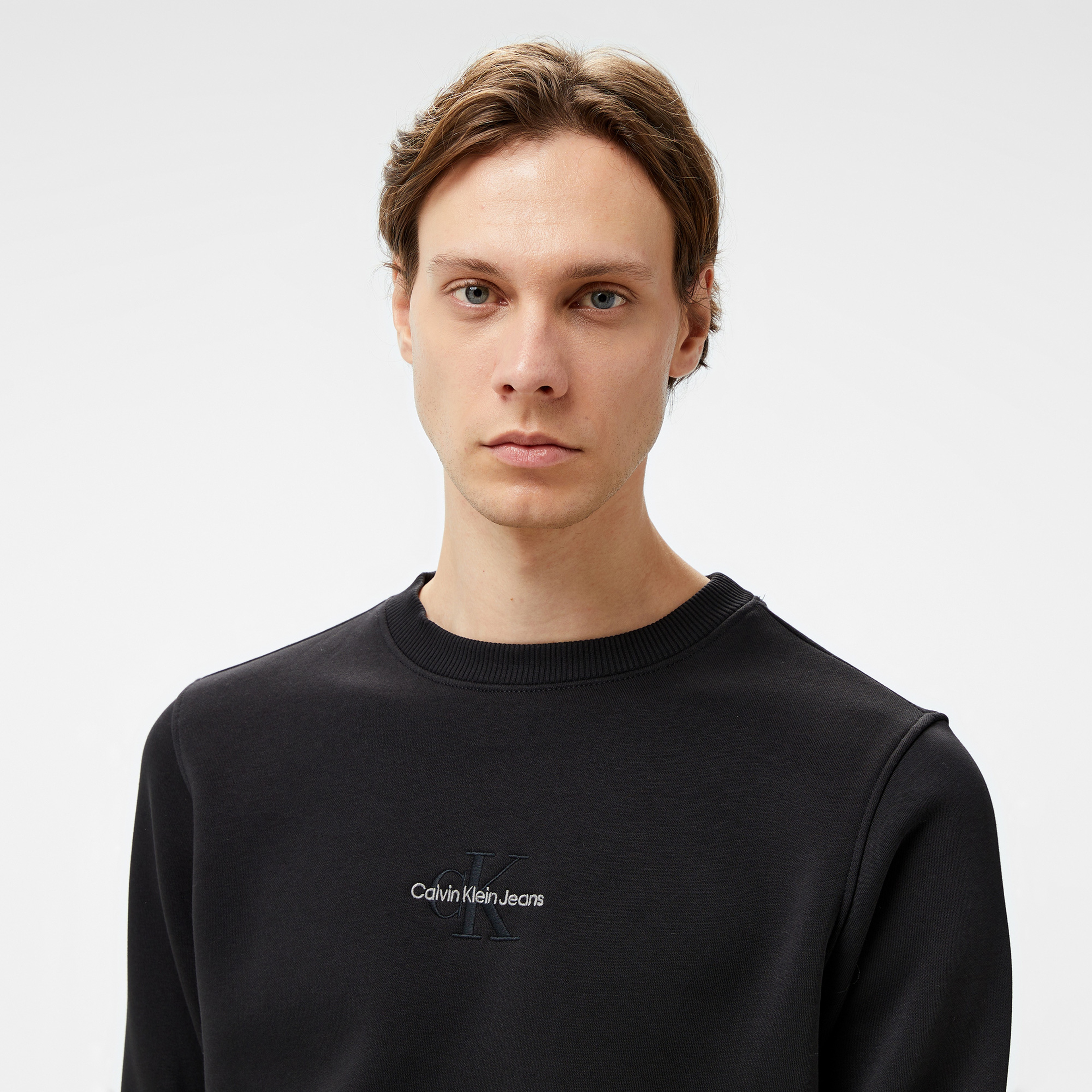Calvin Klein Jeans Monologo Erkek Siyah Sweatshirt