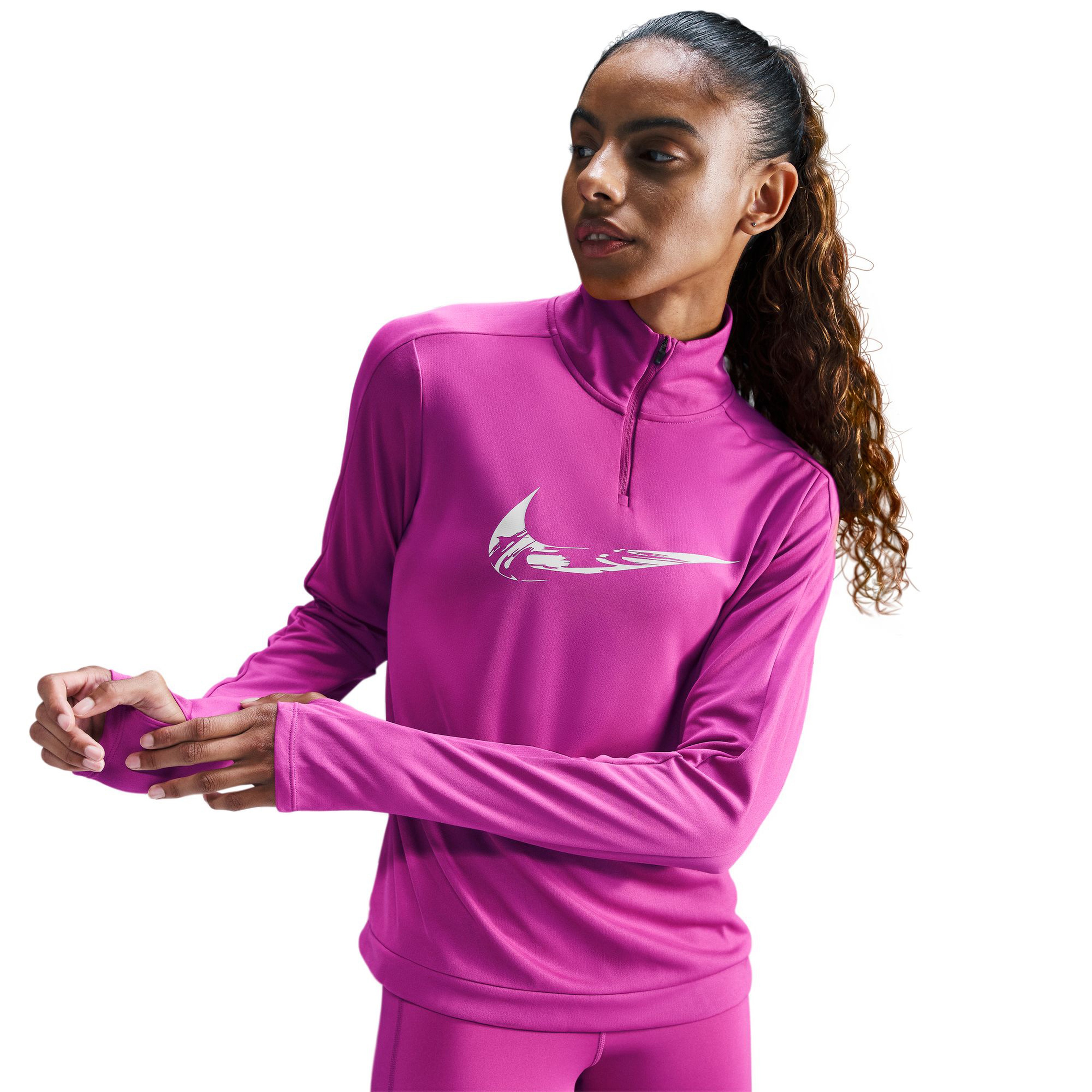 Nike Swoosh Hbr Hz Mid Kadın Mor Koşu Sweatshirt