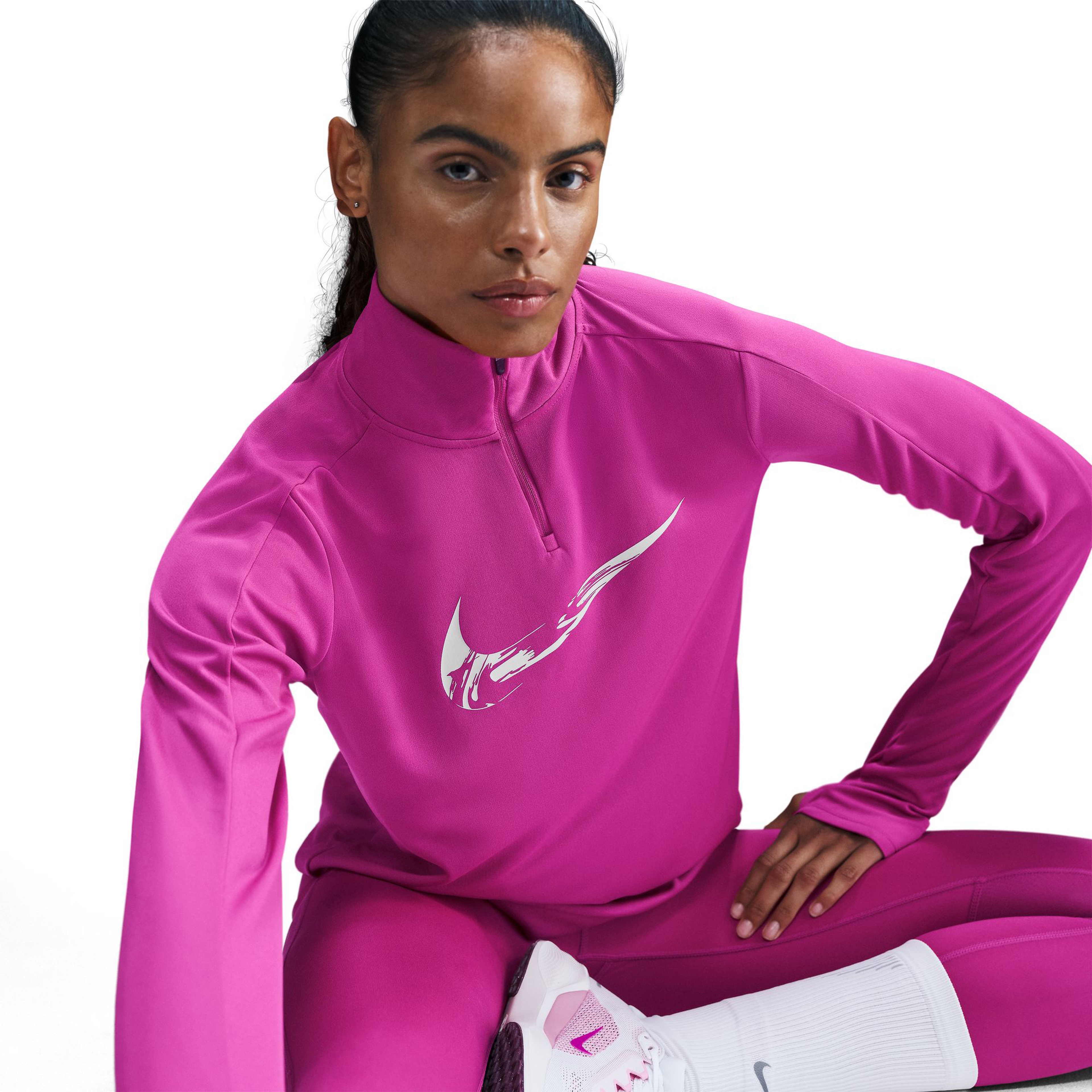 Nike Swoosh Hbr Hz Mid Kadın Mor Koşu Sweatshirt