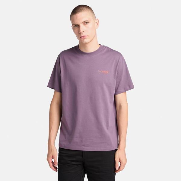 Timberland Rugged Active Gear Back Graphic Erkek Mor T-Shirt