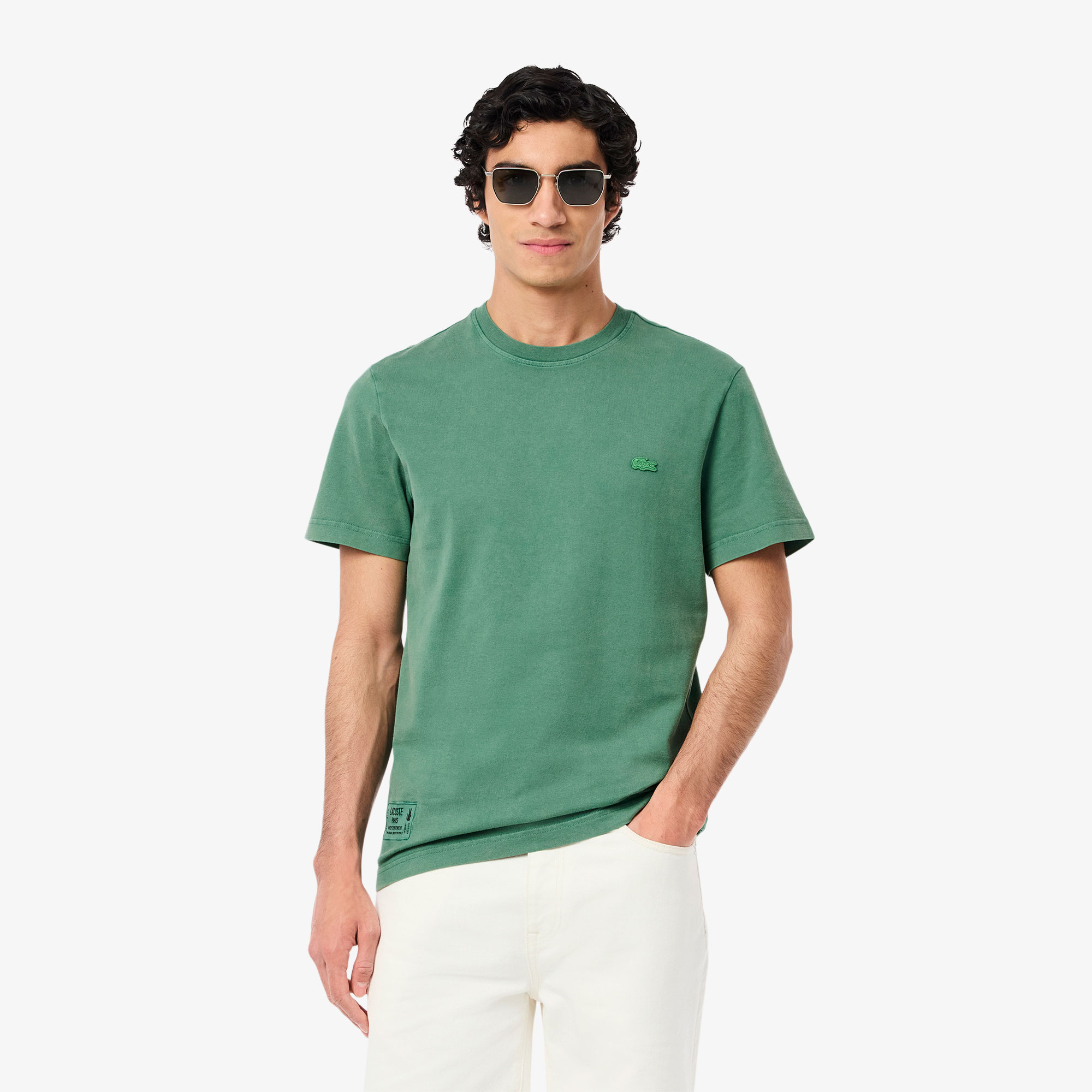 Lacoste Washed Effect Paris Erkek Yeşil T-Shirt5 - M/LTH9894| Occasion