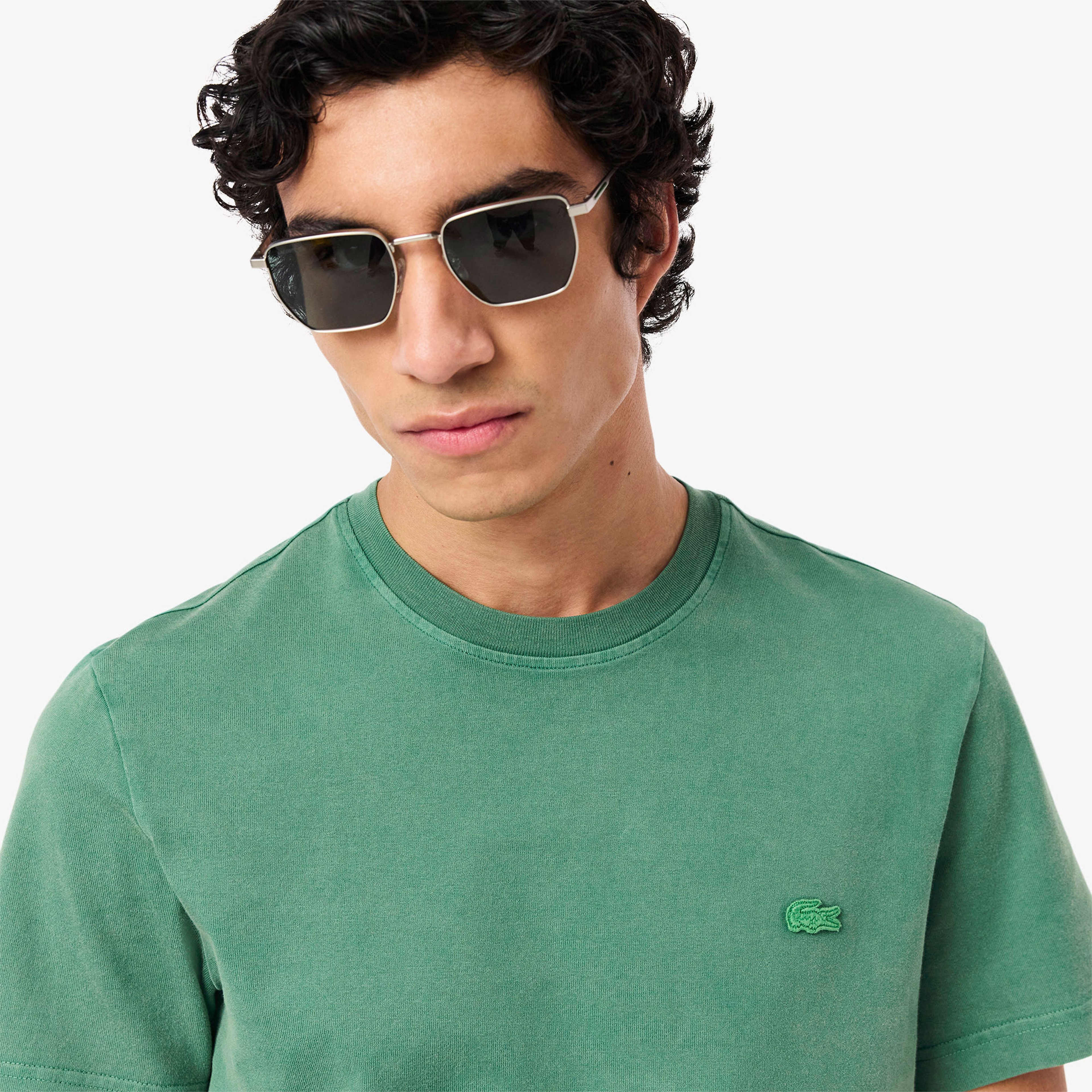 Lacoste Washed Effect Paris Erkek Yeşil T-Shirt
