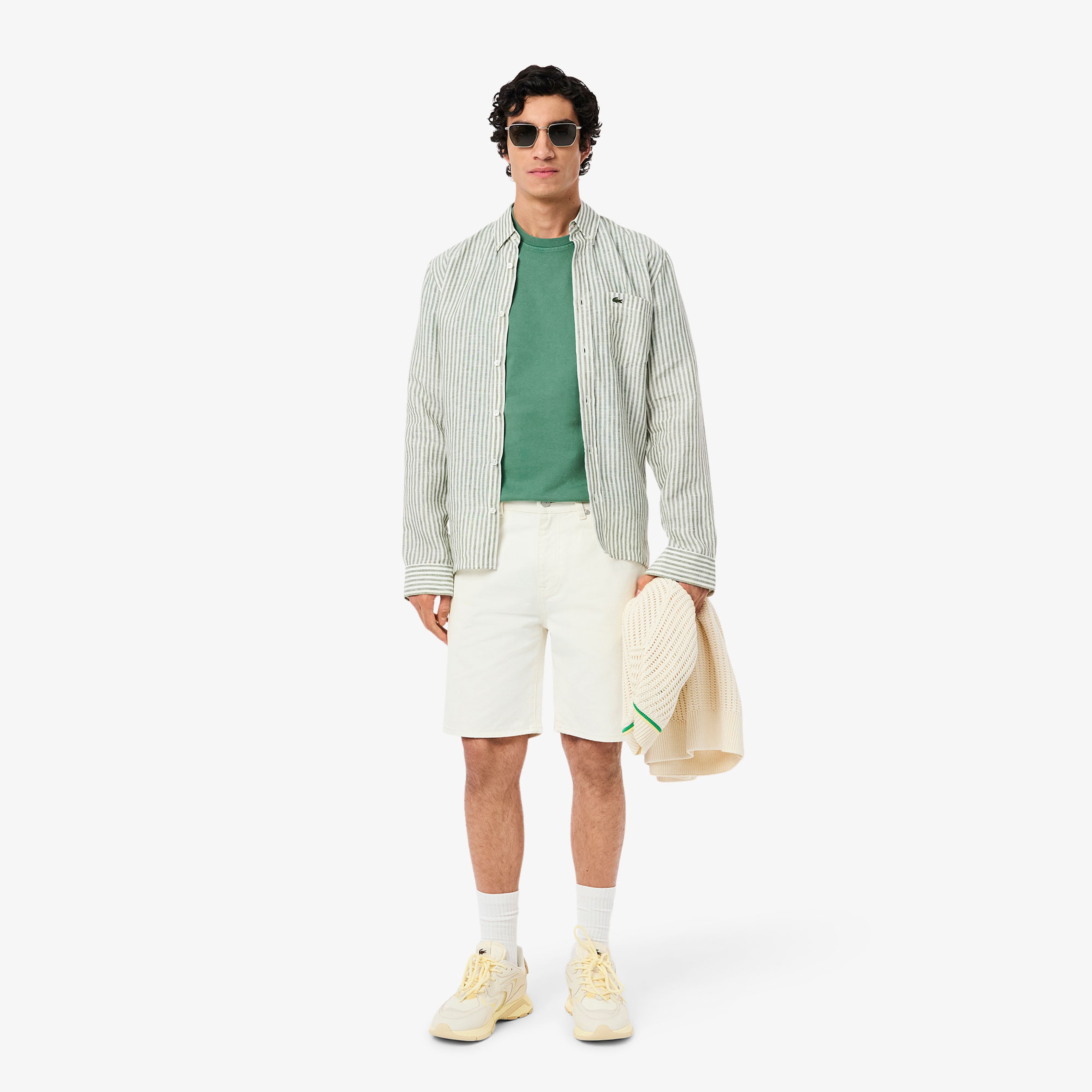 Lacoste Washed Effect Paris Erkek Yeşil T-Shirt