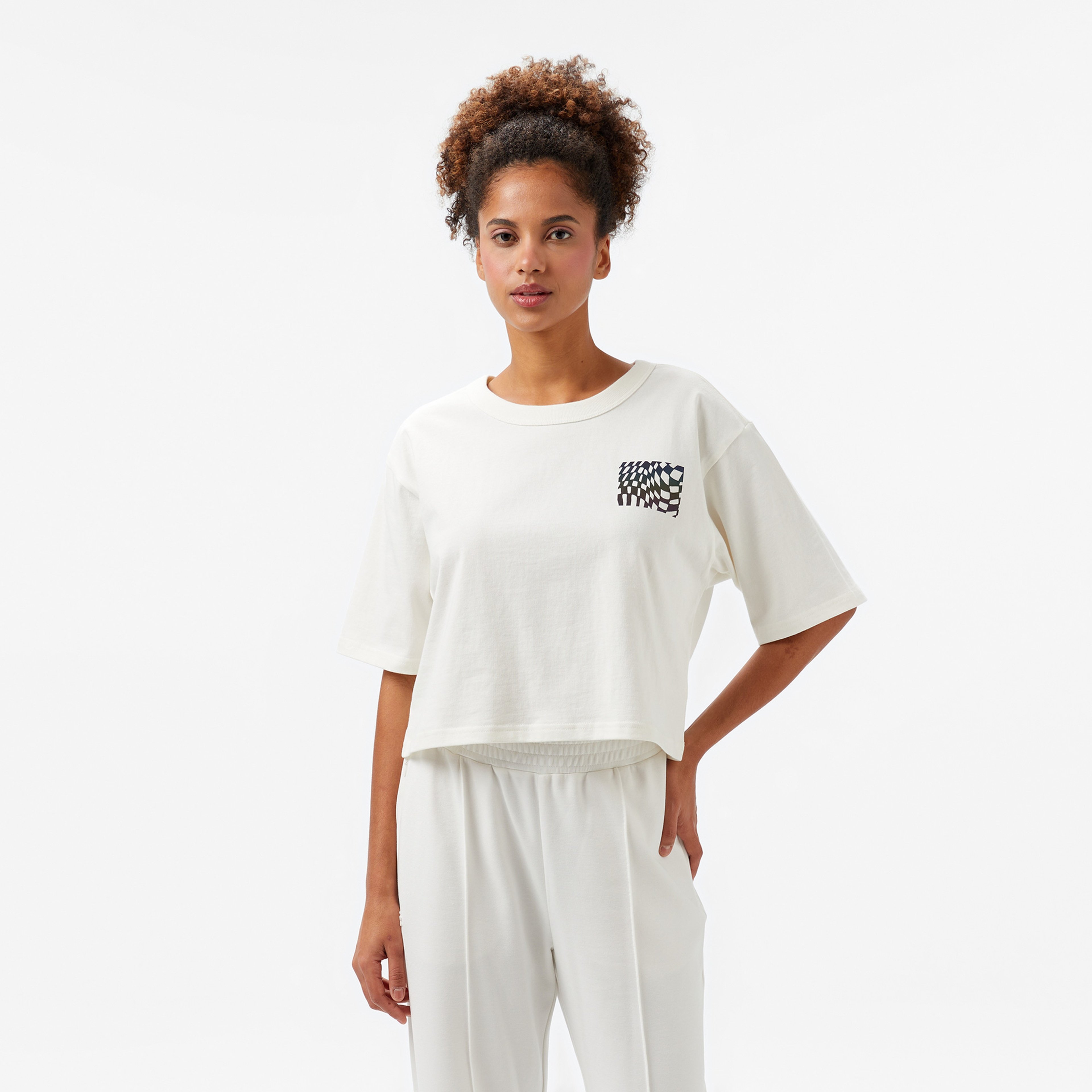 Vans MTE Wildthorn Reflective Boxy Fit Kadın Krem T-Shirt