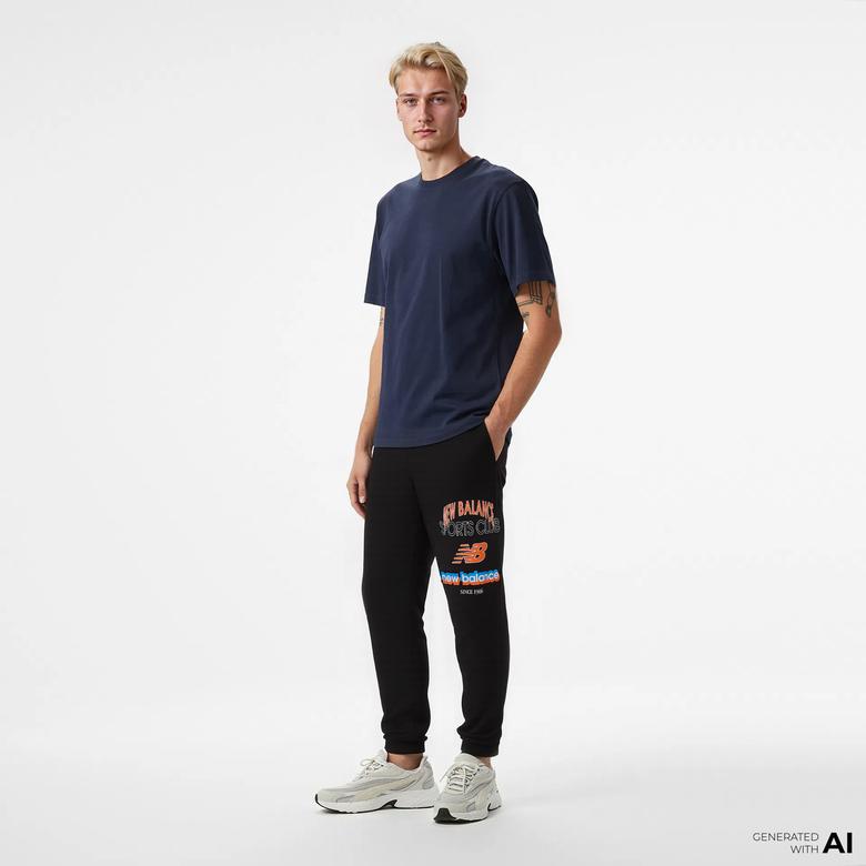 New Balance Lifestyle Erkek Siyah Eşofman Altı