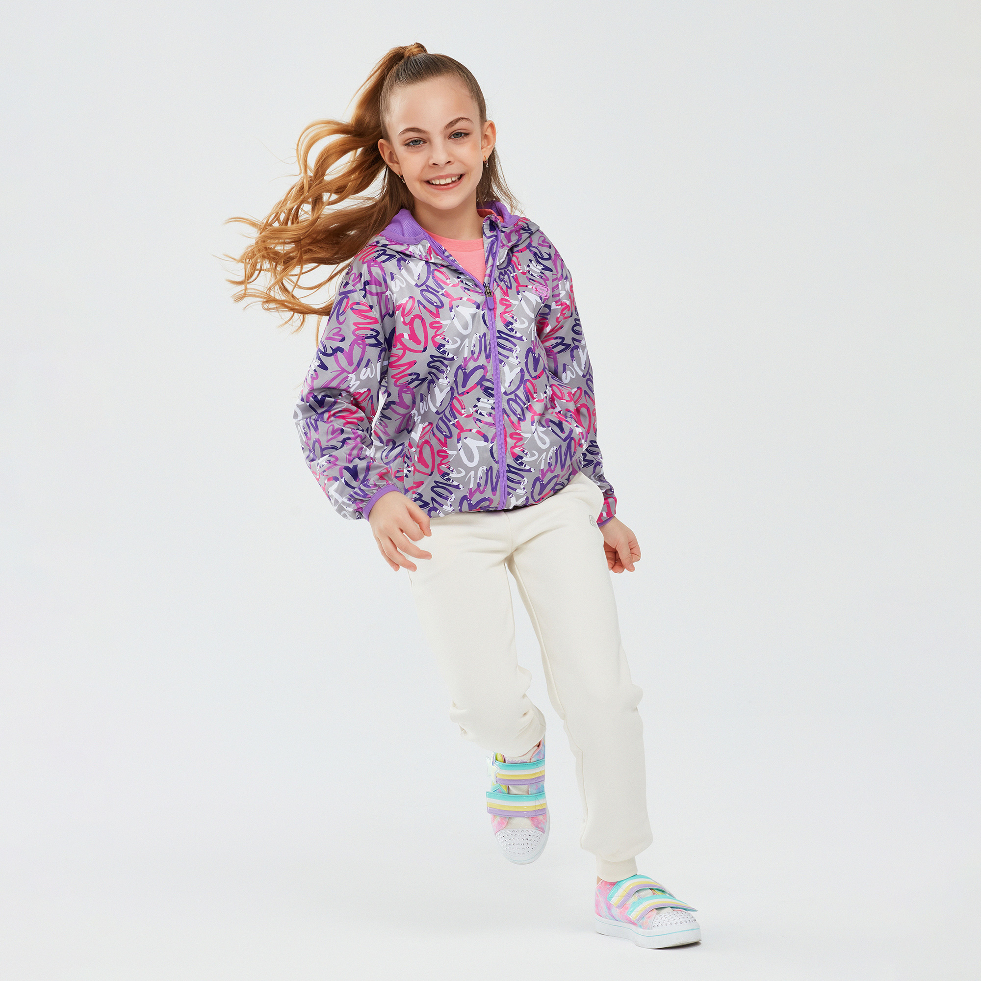 Skechers Micro Collection Fermuarlı Çocuk Mor Ceket