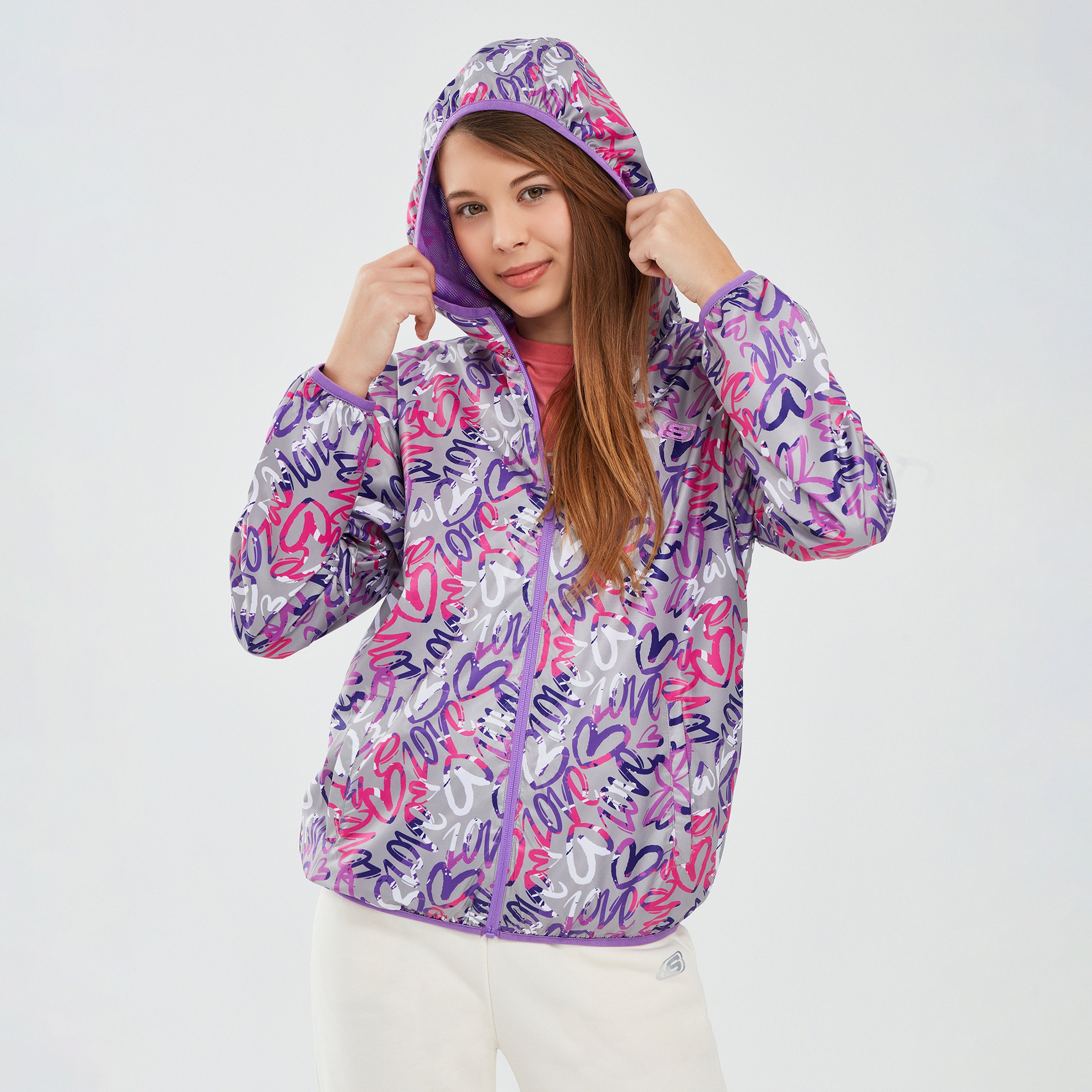 Skechers Micro Collection Fermuarlı Çocuk Mor Ceket