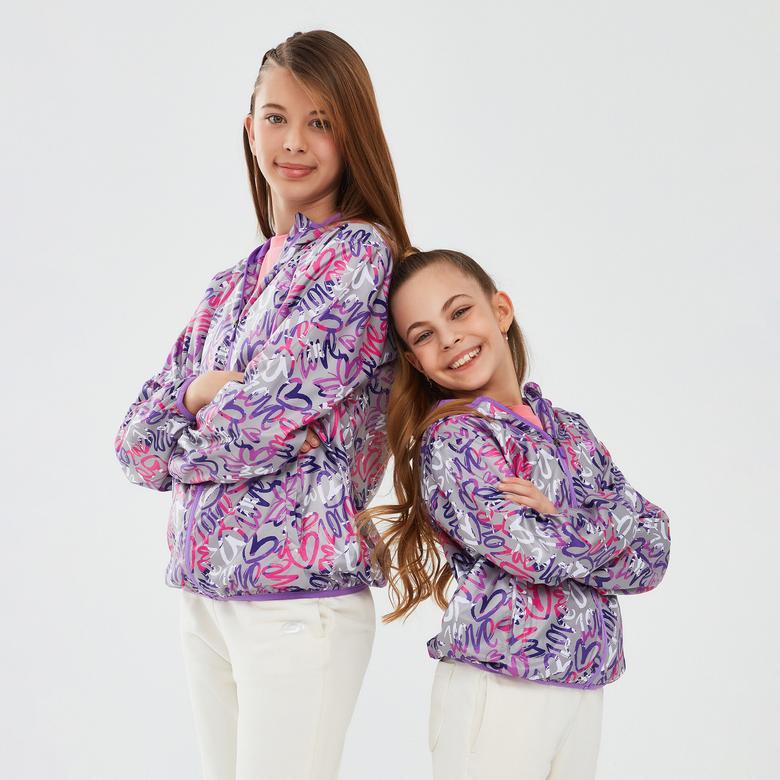 Skechers Micro Collection Fermuarlı Çocuk Mor Ceket