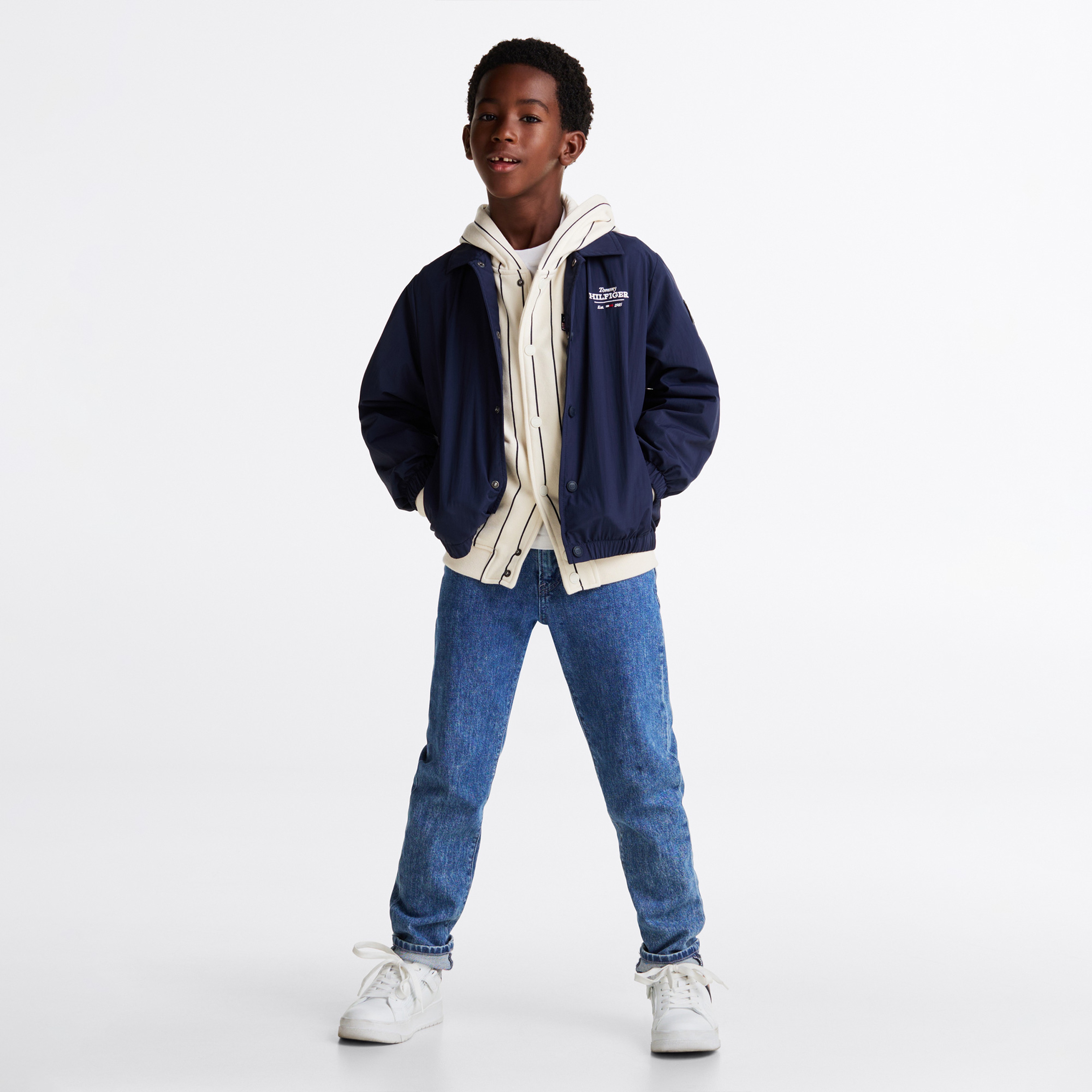 Tommy Jeans Logo Embroidery Çocuk Lacivert Ceket