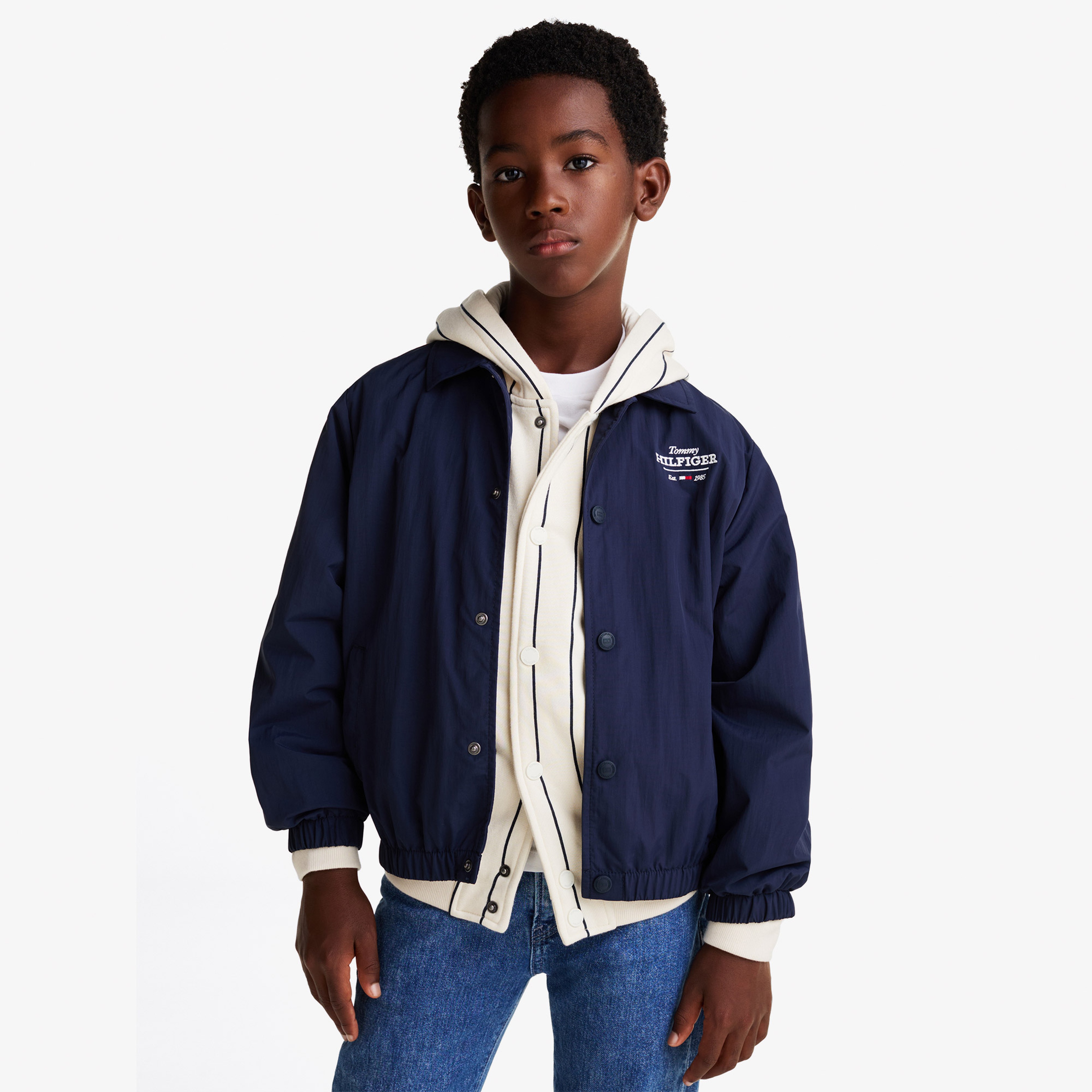 Tommy Jeans Logo Embroidery Çocuk Lacivert Ceket