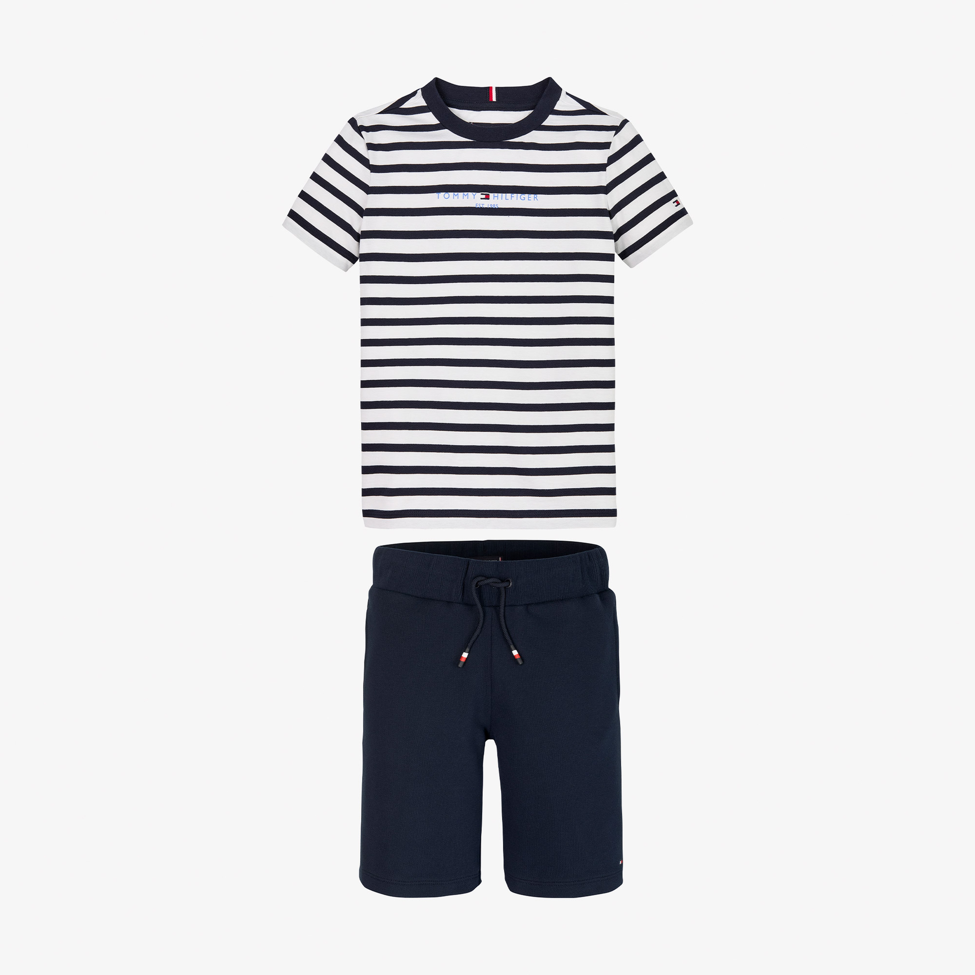 Tommy Hilfiger Çocuk Beyaz/Lacivert Şort Takım