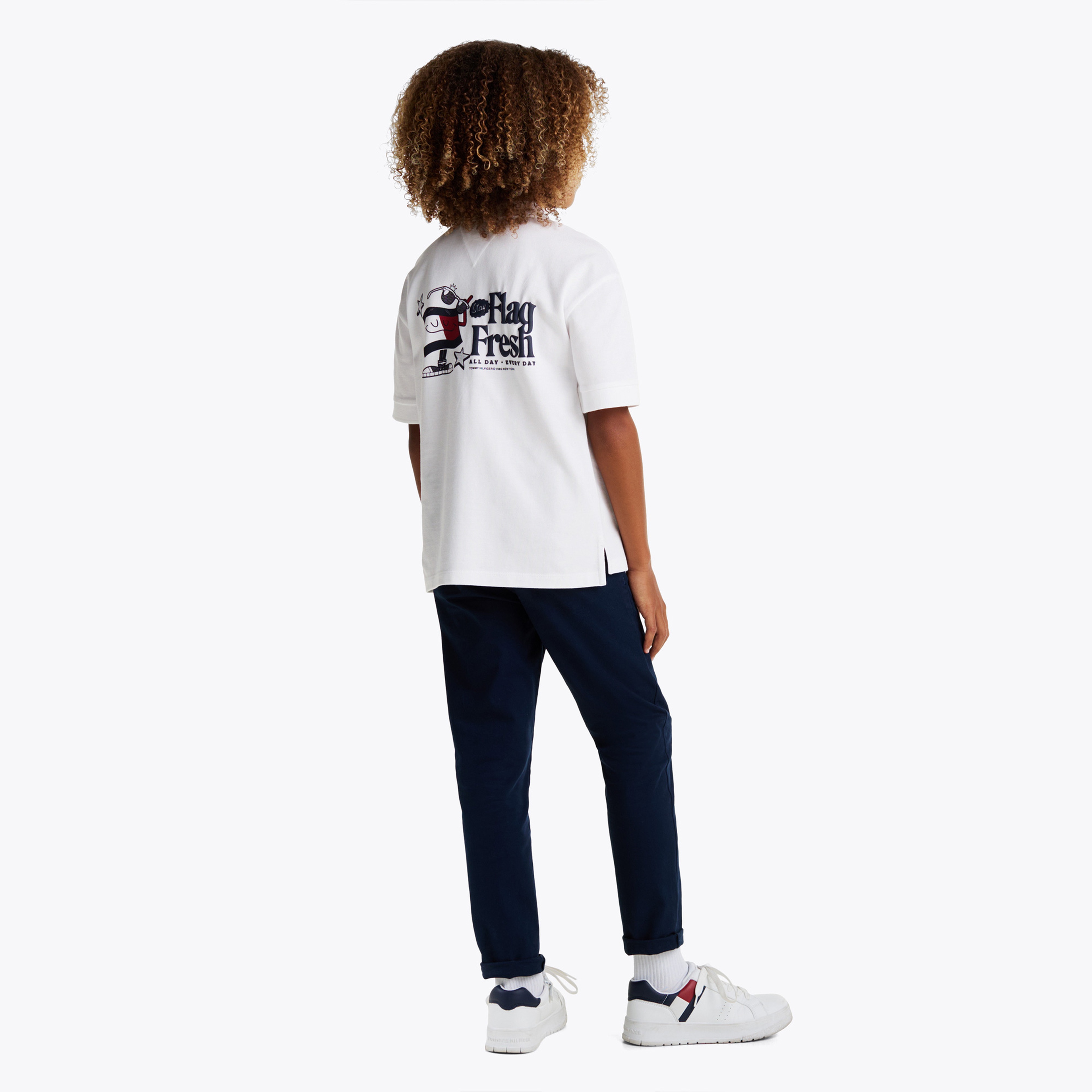 Tommy Jeans Flag Fresh Çocuk Beyaz Polo