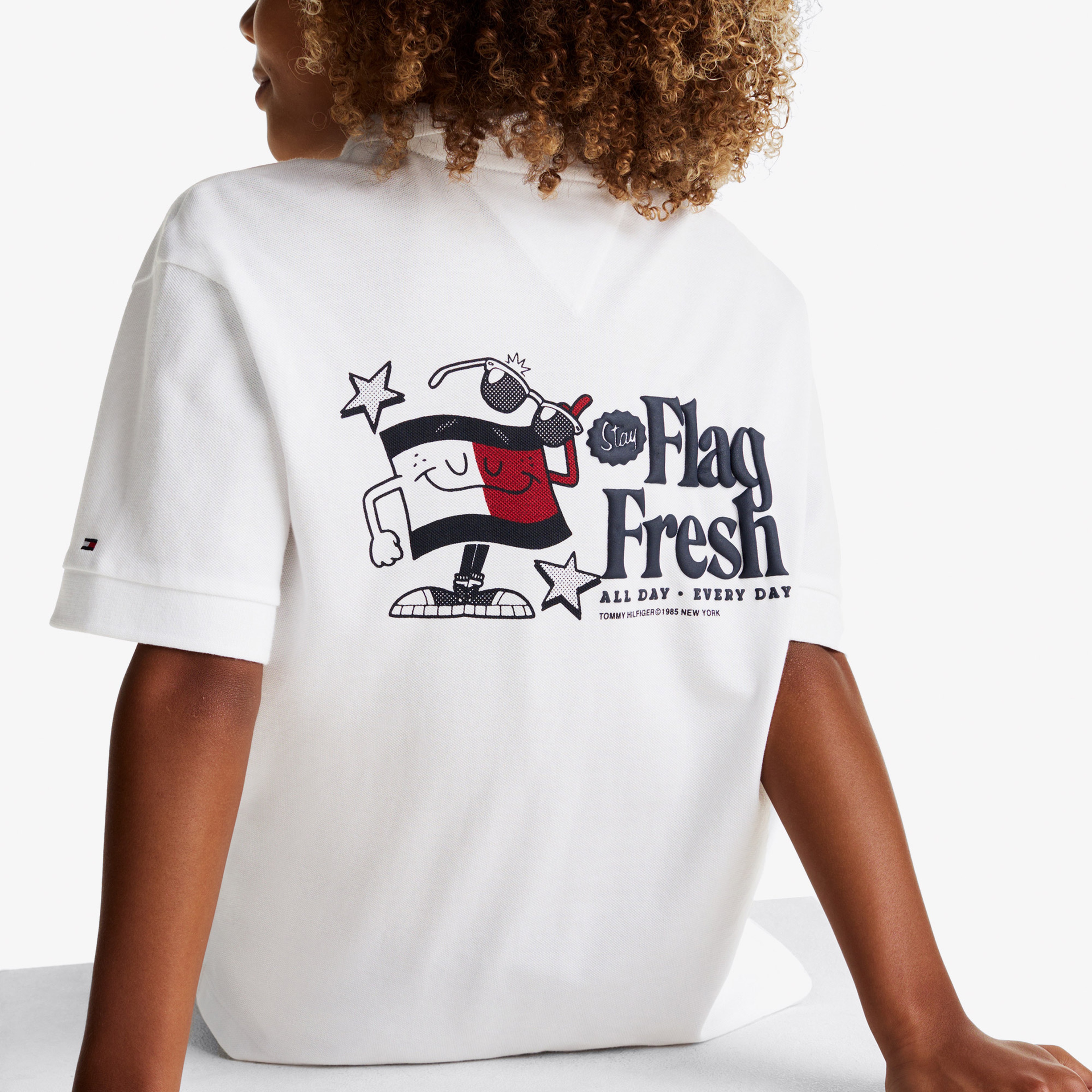 Tommy Jeans Flag Fresh Çocuk Beyaz Polo