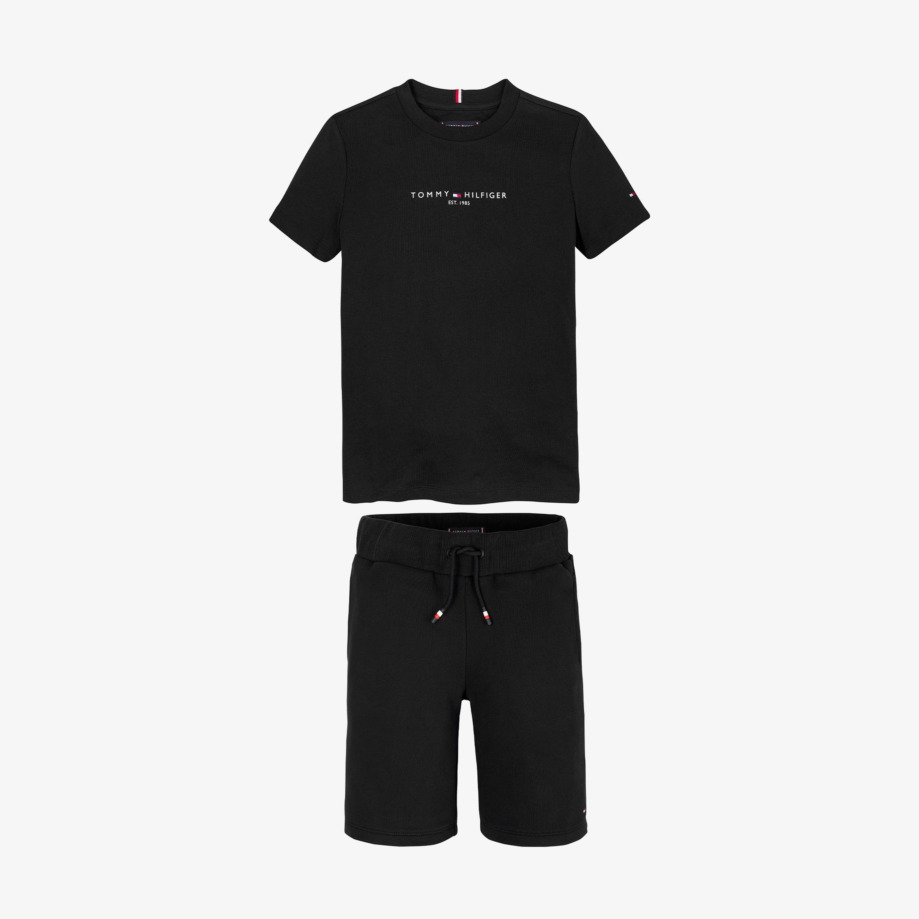 Tommy Hilfiger Baskılı Çocuk Siyah Şort Takım